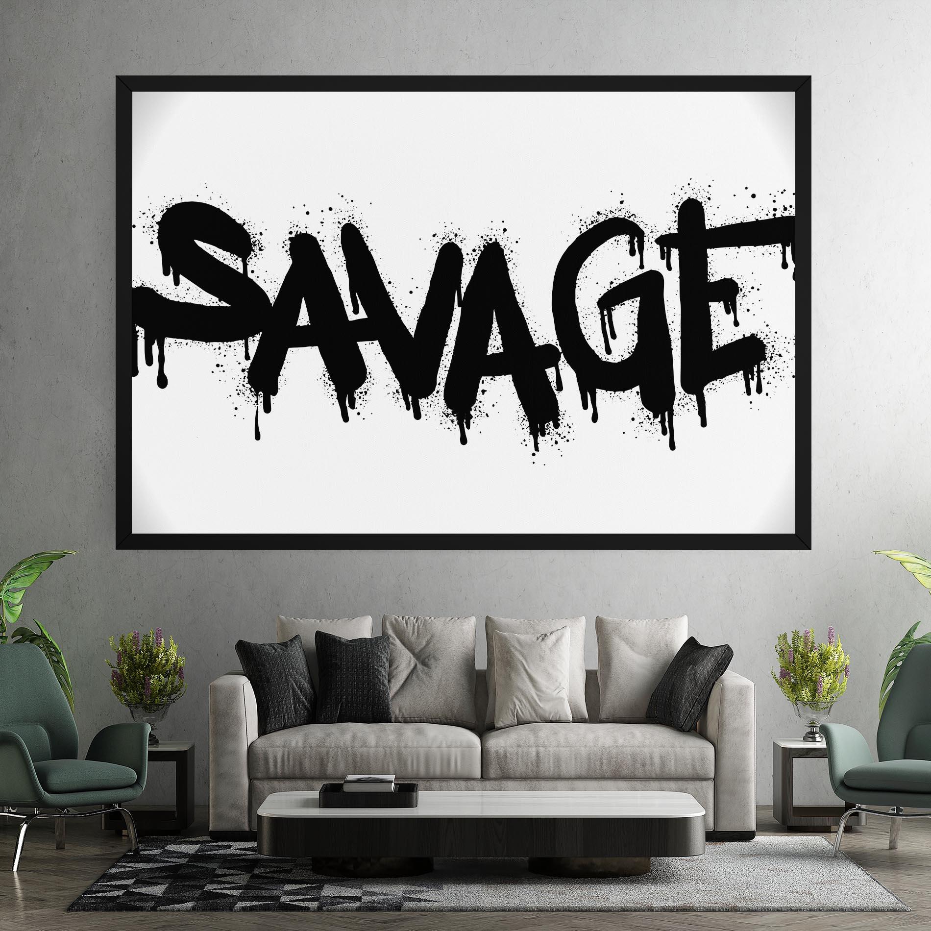 Leinwandbild Savage Graffiti Spray mockup 7