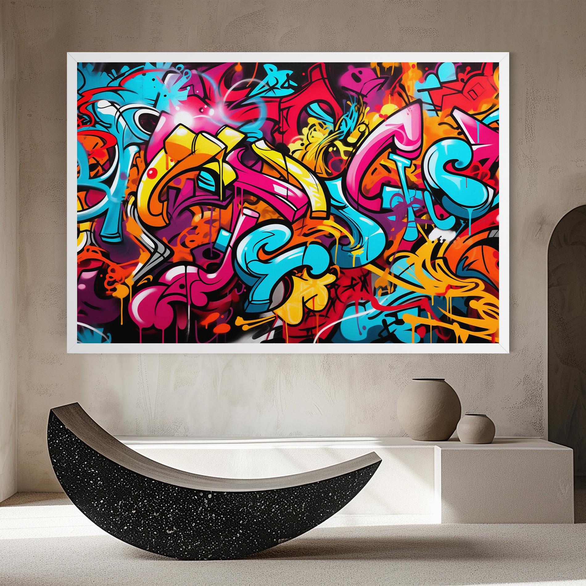 Leinwandbild Abstract Graffiti mockup 8