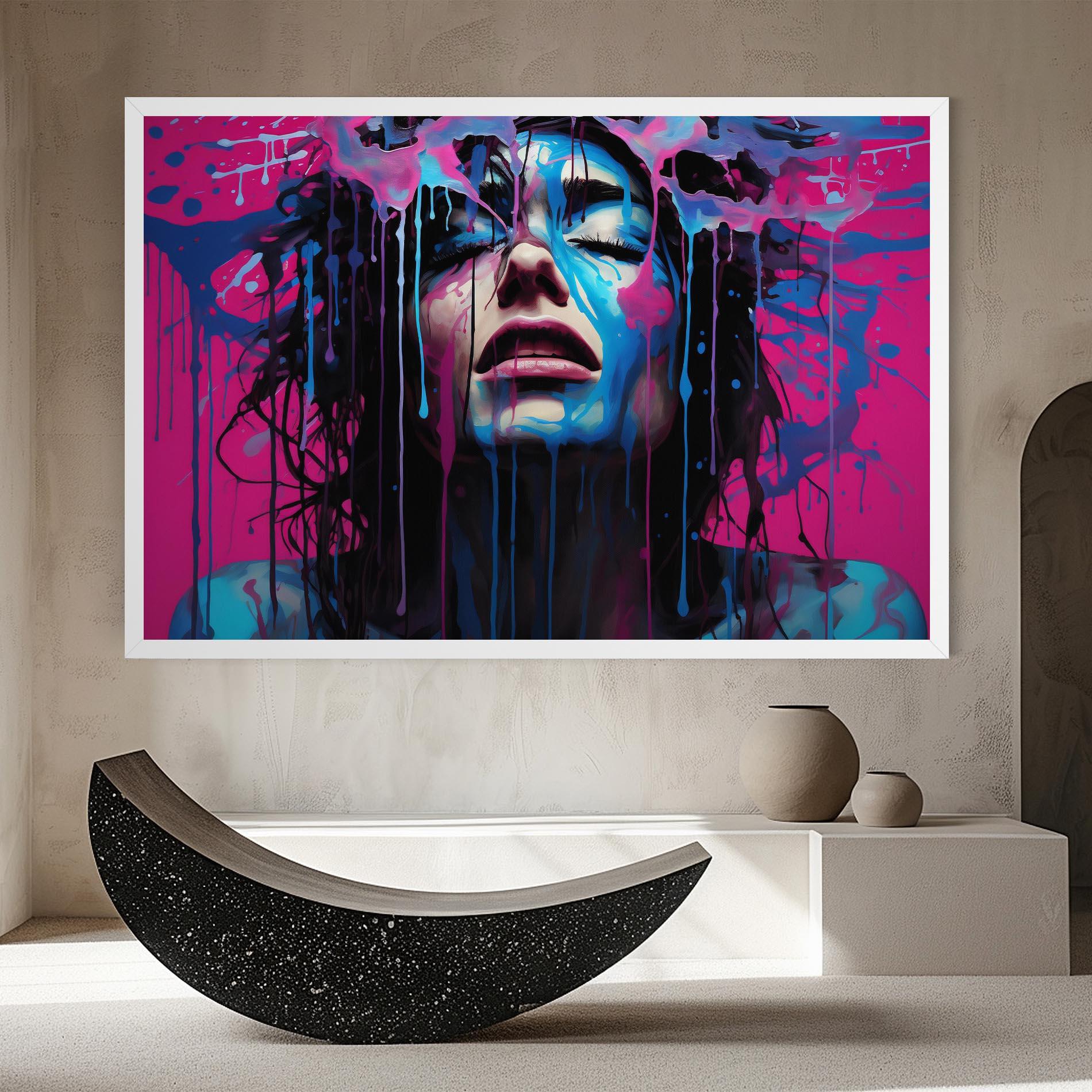 Leinwandbild Blue Pink Woman mockup 8