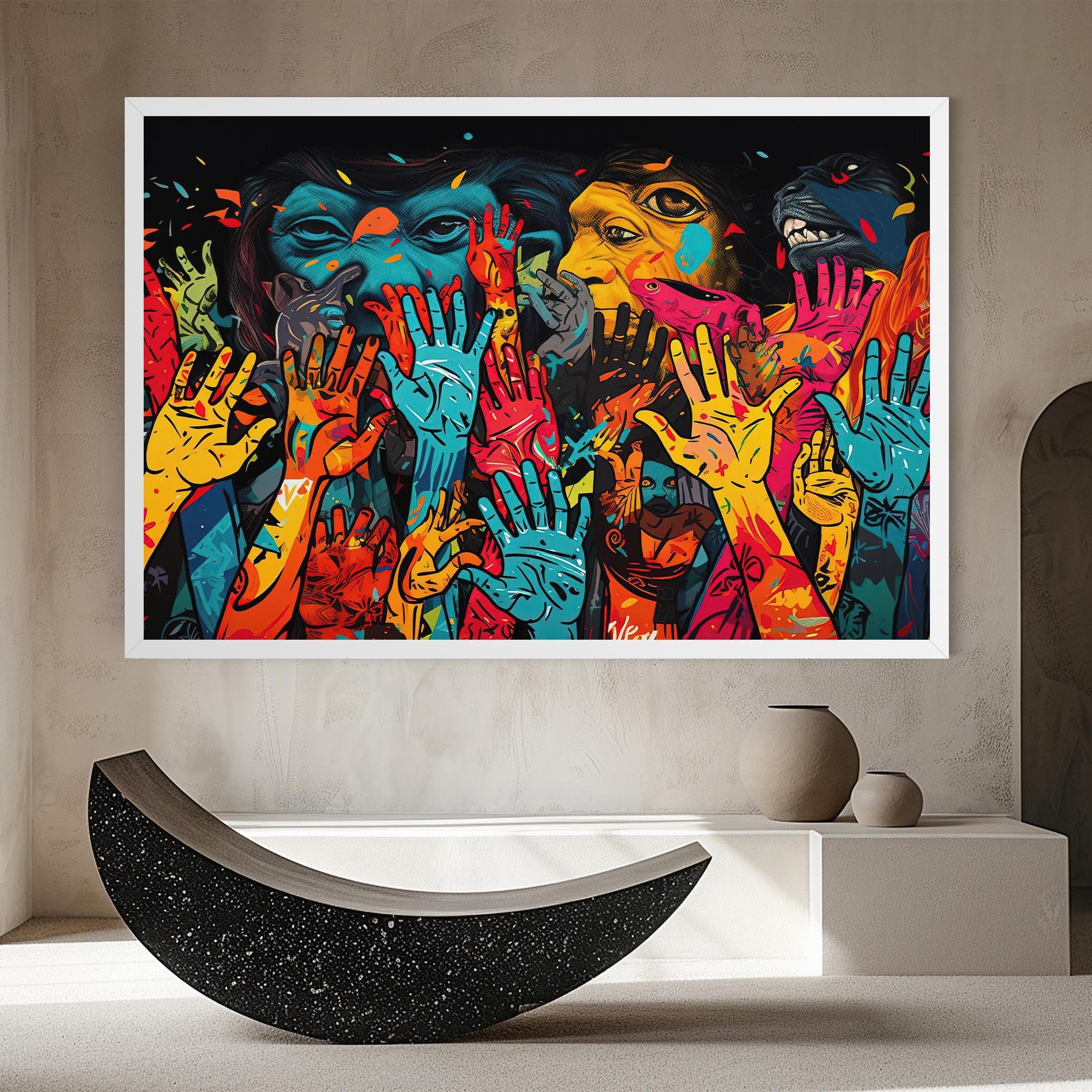 Leinwandbild Colorful Hands mockup 8