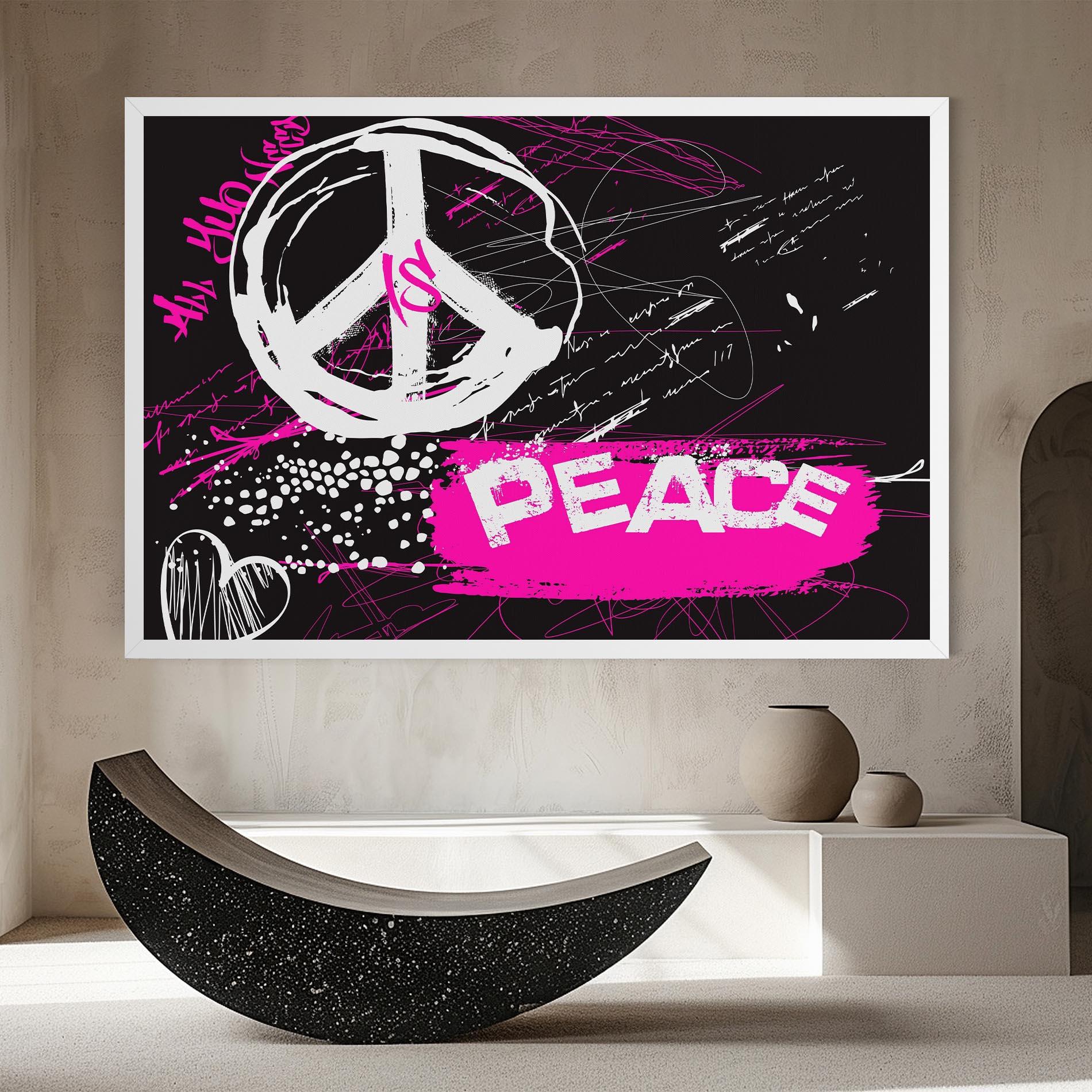 Leinwandbild Graffiti Pink Peace mockup 8