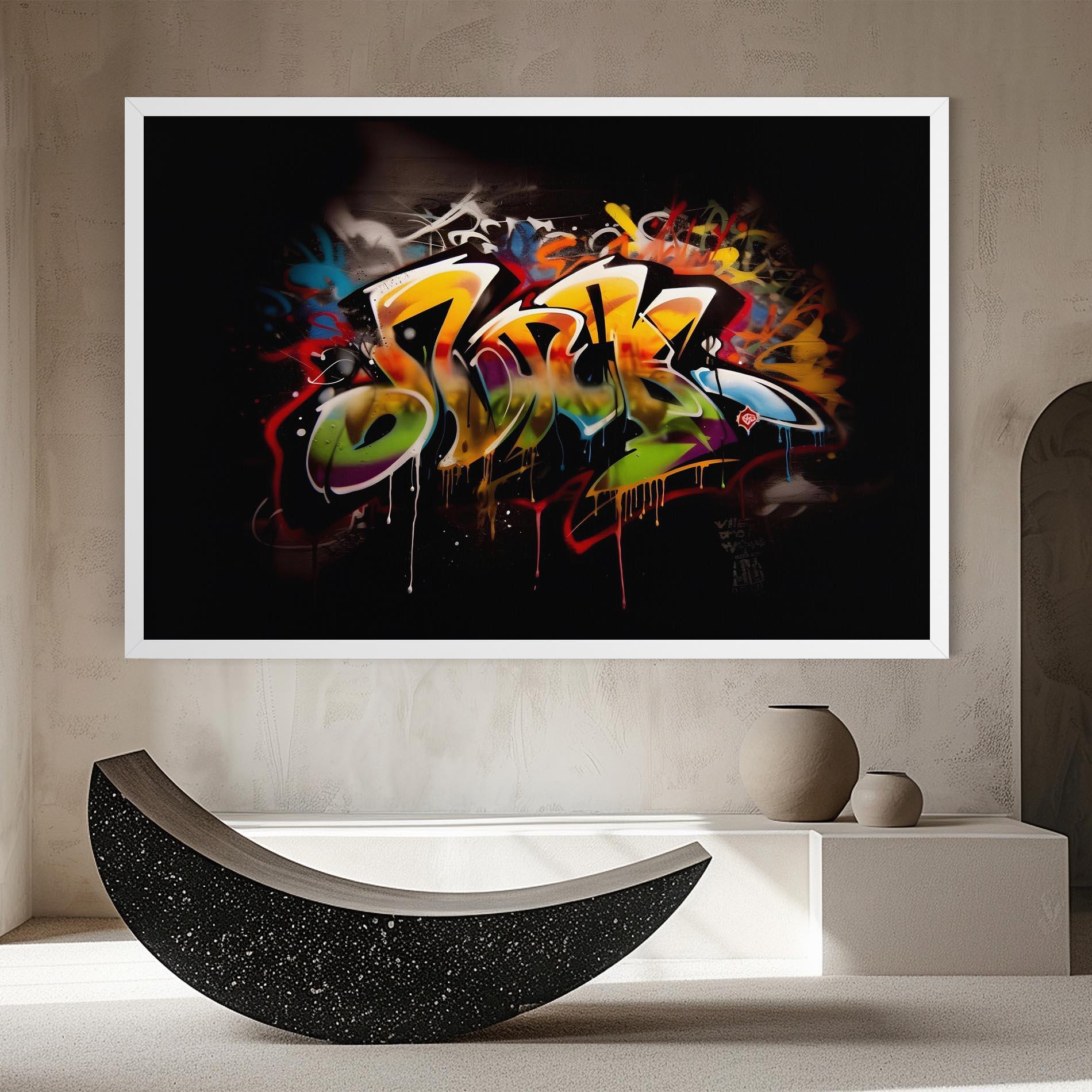 Leinwandbild Graffiti Style Wall mockup 8