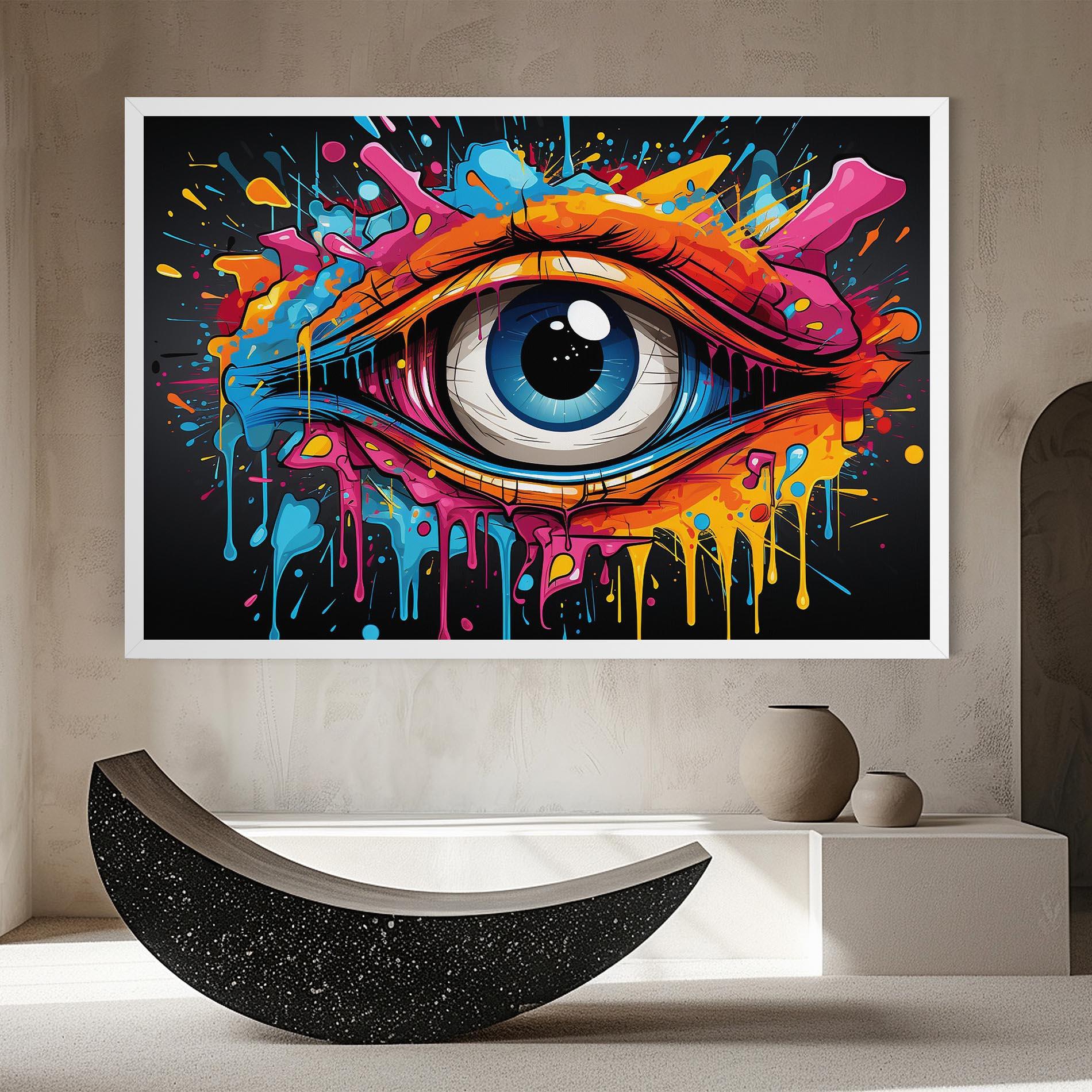 Leinwandbild Graffitistyle Eye mockup 8