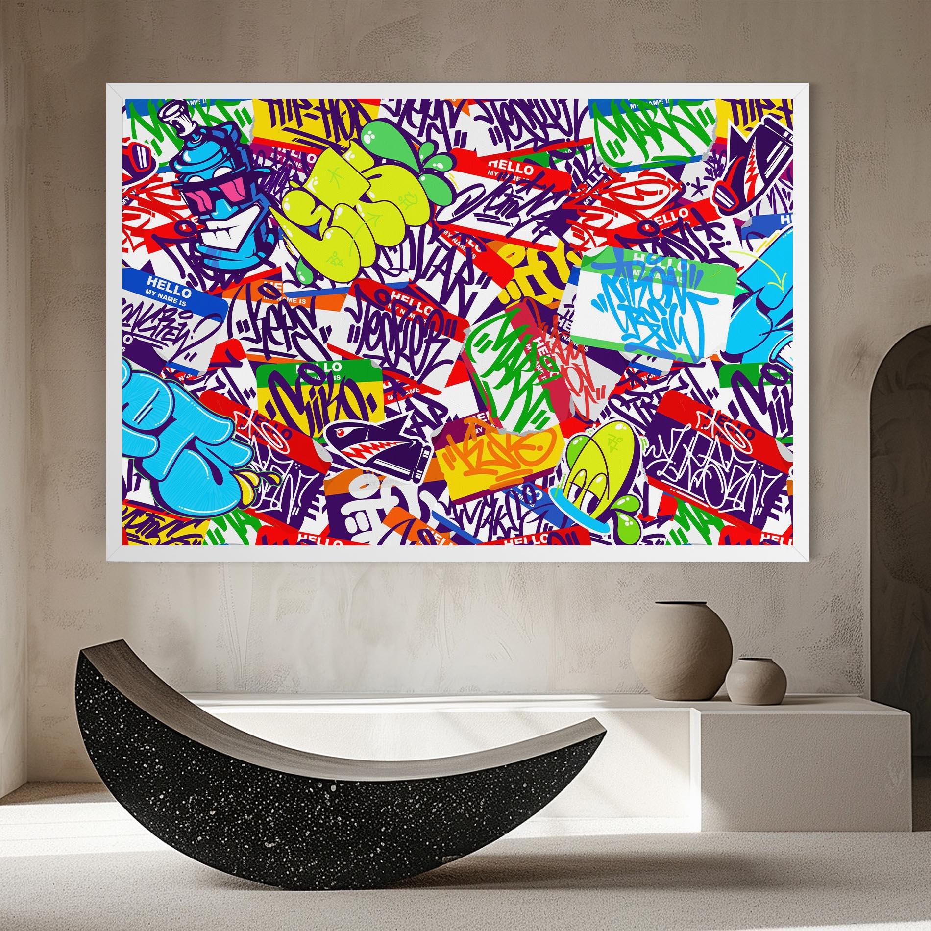 Leinwandbild Hello Graffiti Name mockup 8
