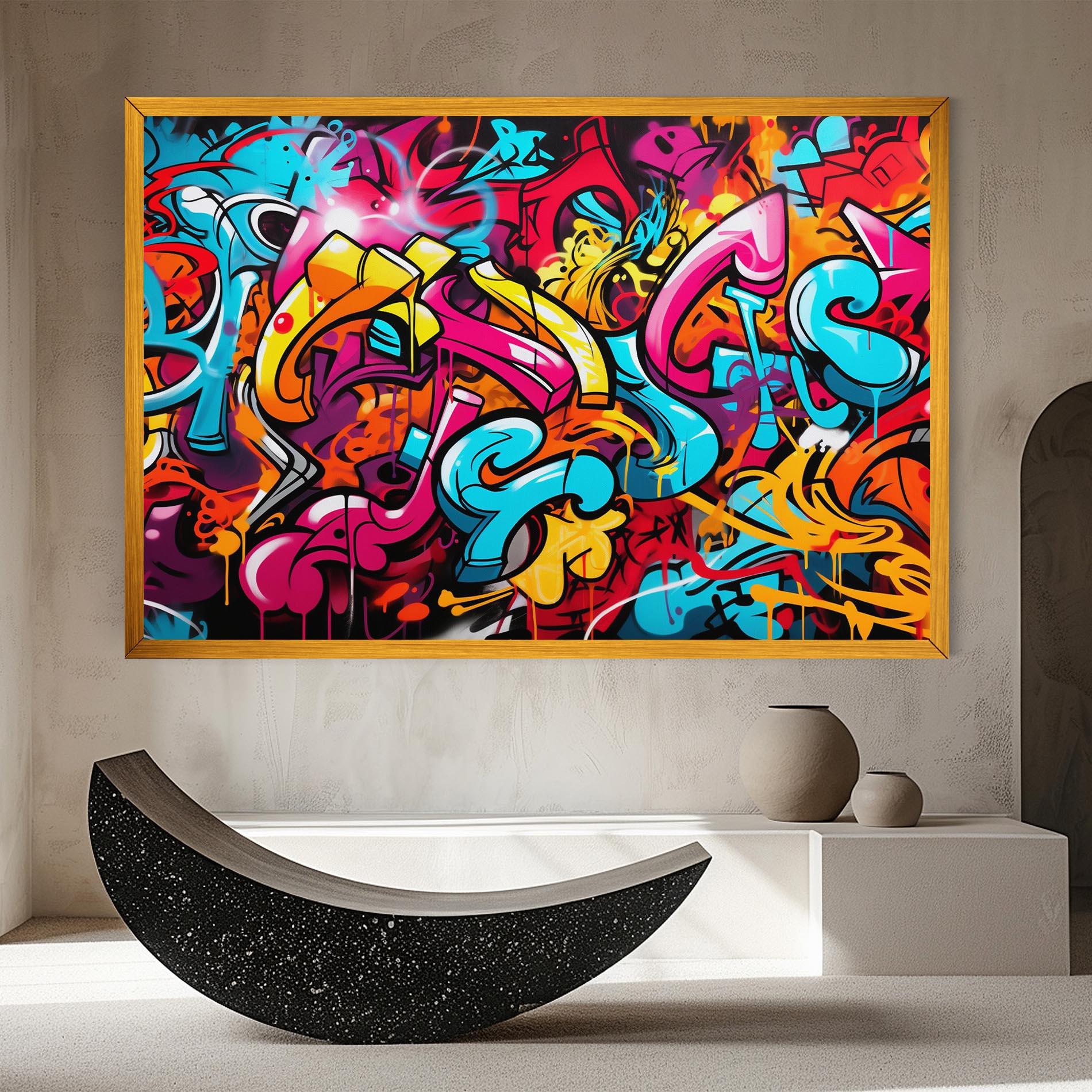 Leinwandbild Abstract Graffiti mockup 8