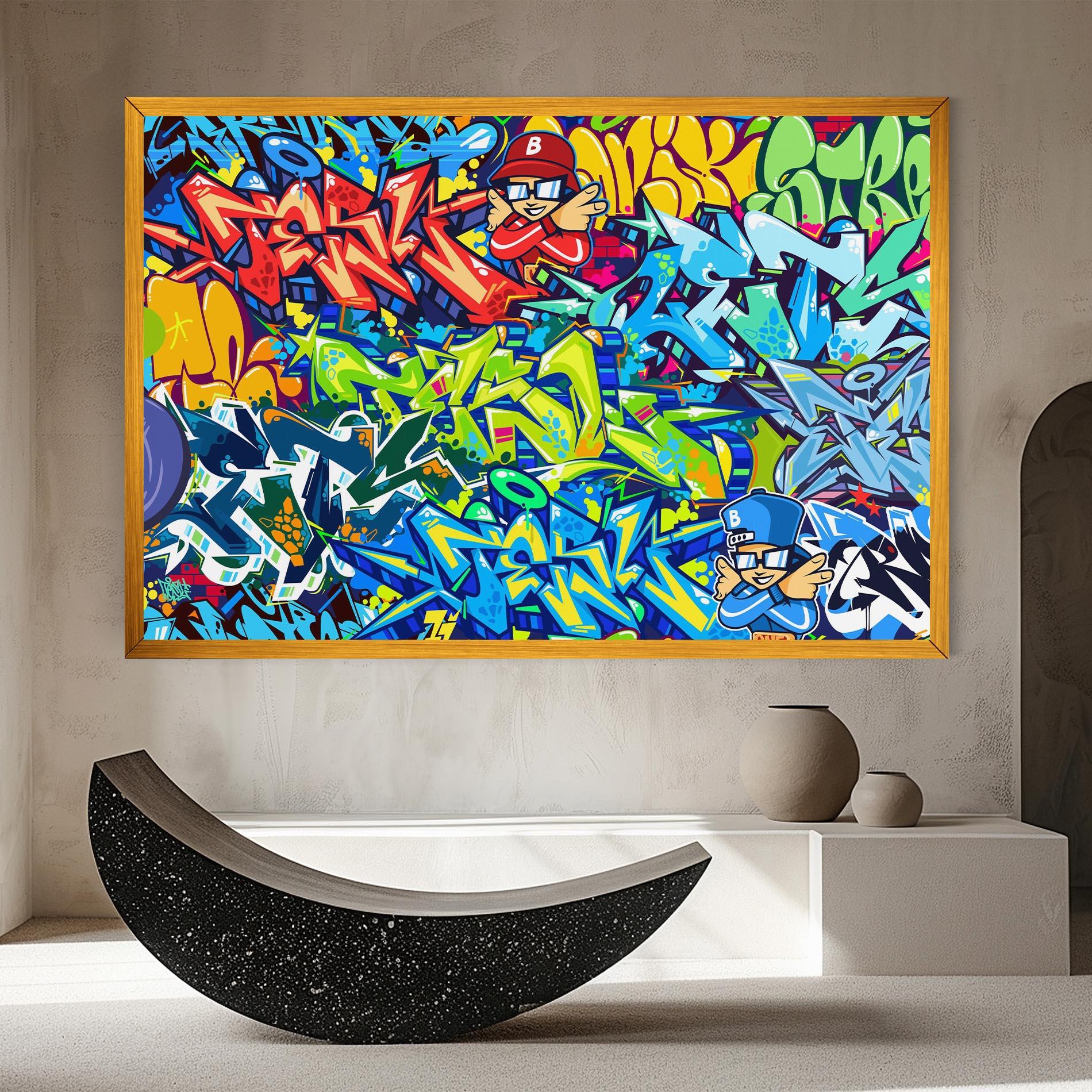 Leinwandbild Colorful Graffiti mockup 8