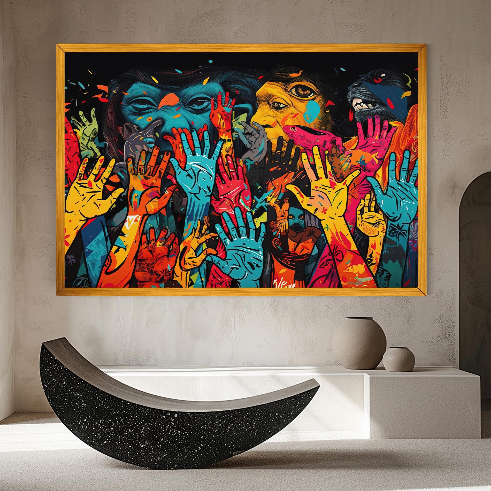 Leinwandbild Colorful Hands mockup 8