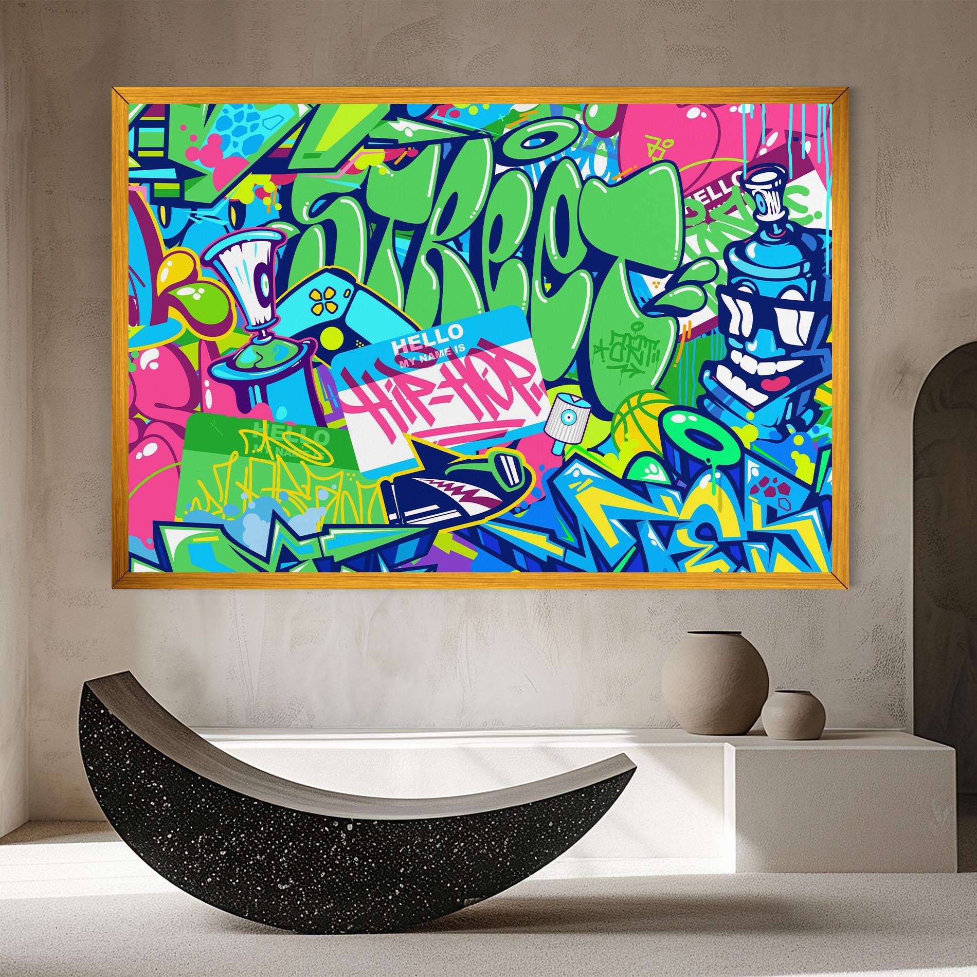 Leinwandbild Colorful Hip Hop mockup 8