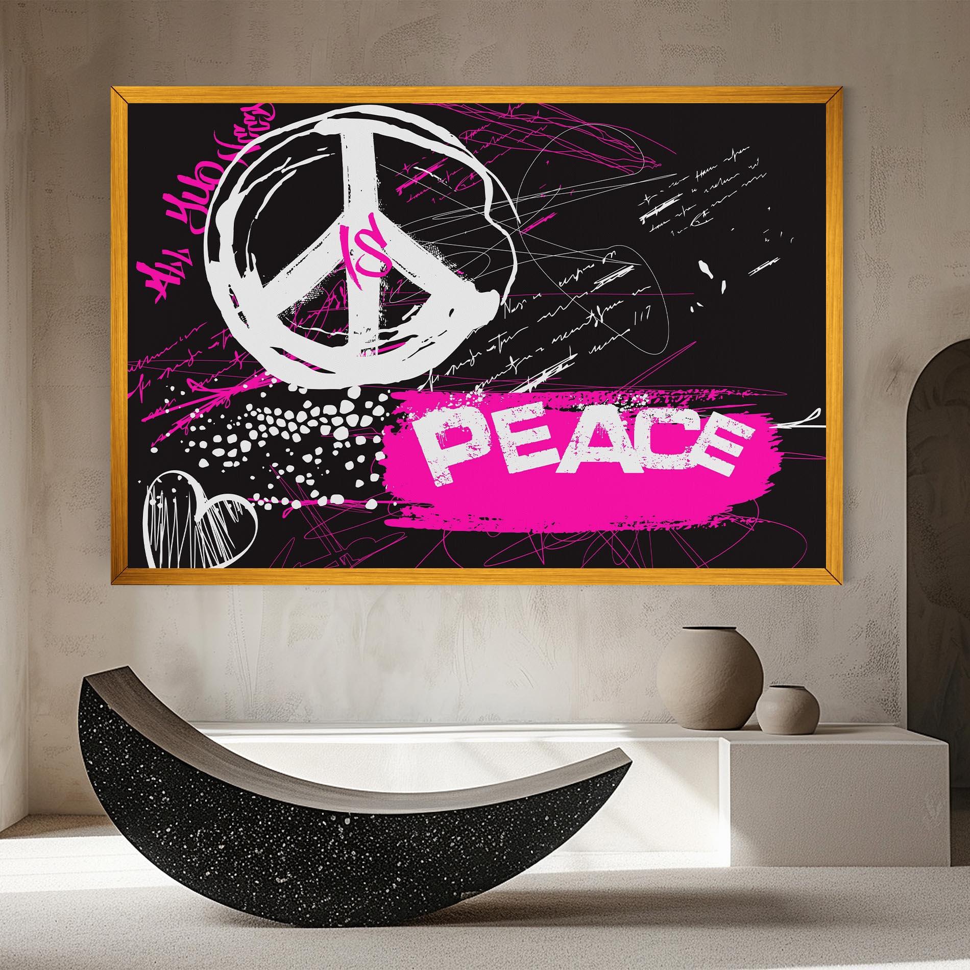 Leinwandbild Graffiti Pink Peace mockup 8