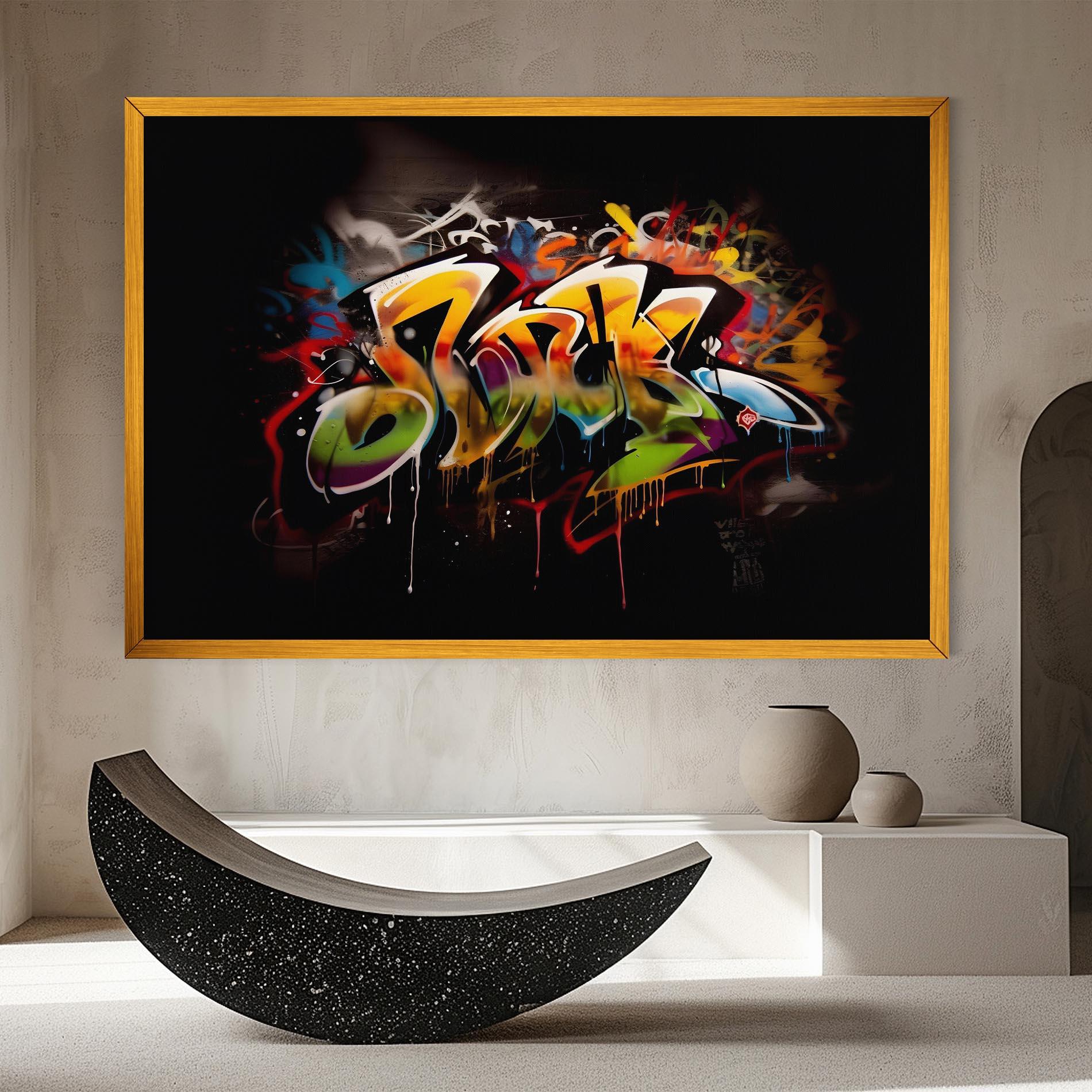 Leinwandbild Graffiti Style Wall mockup 8