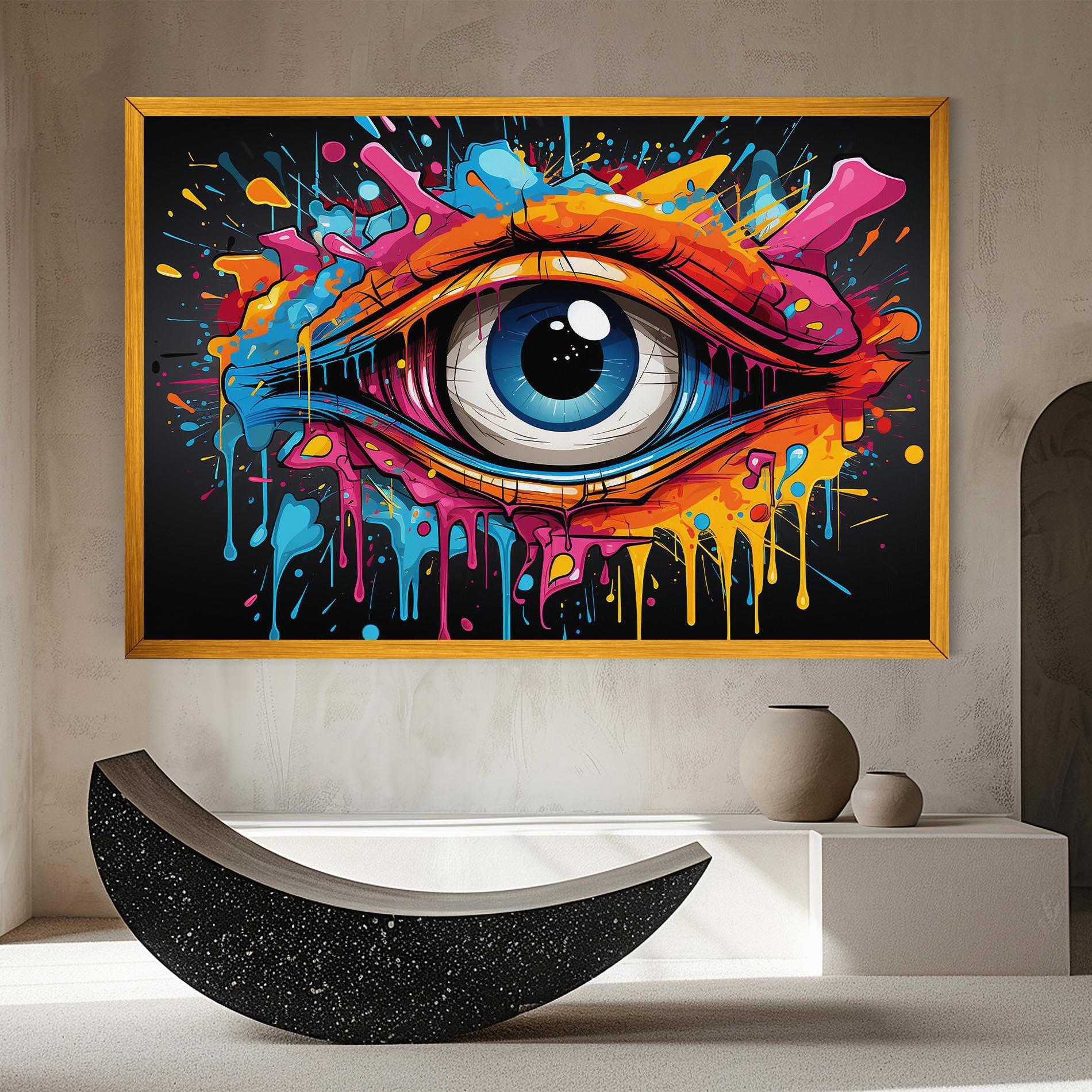 Leinwandbild Graffitistyle Eye mockup 8
