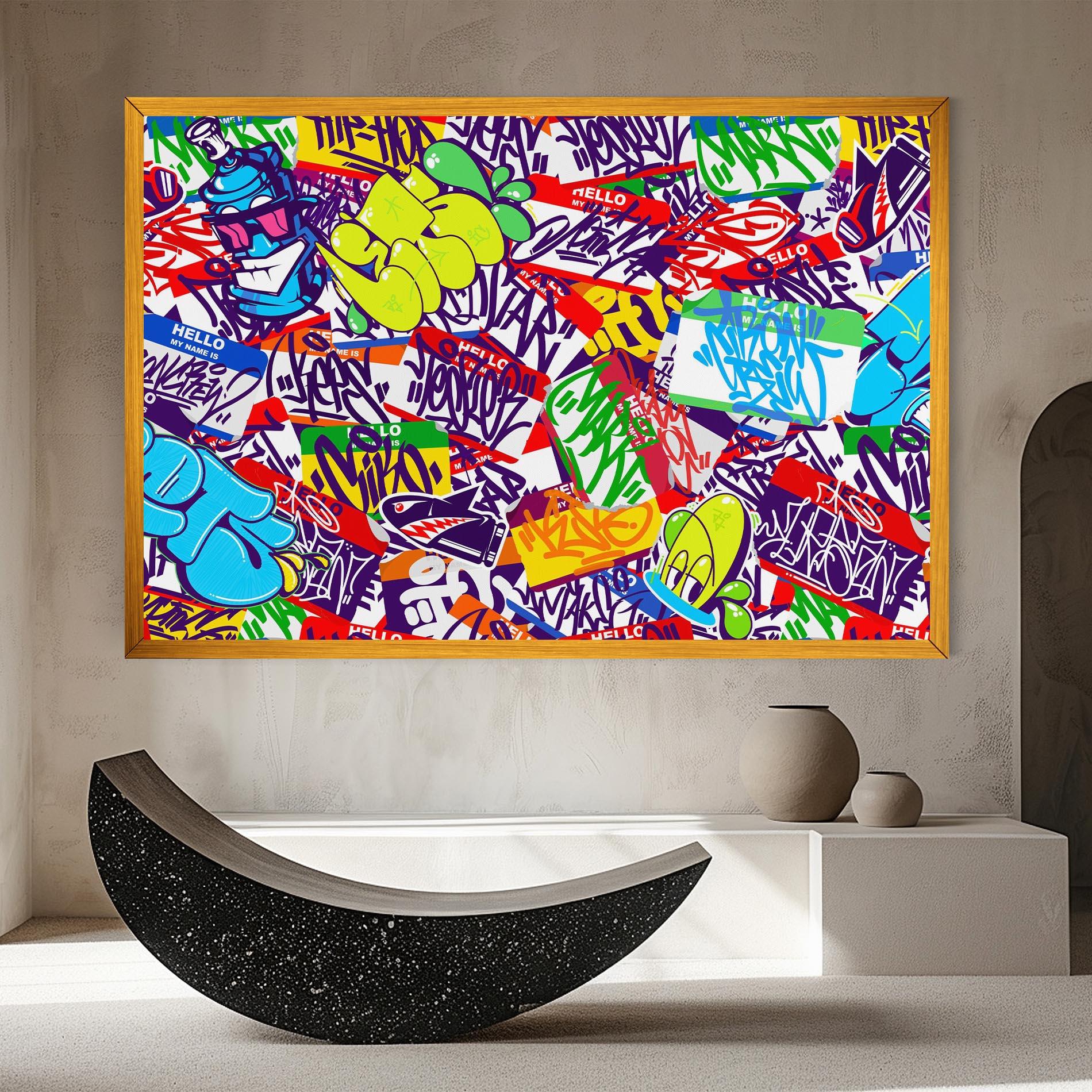 Leinwandbild Hello Graffiti Name mockup 8