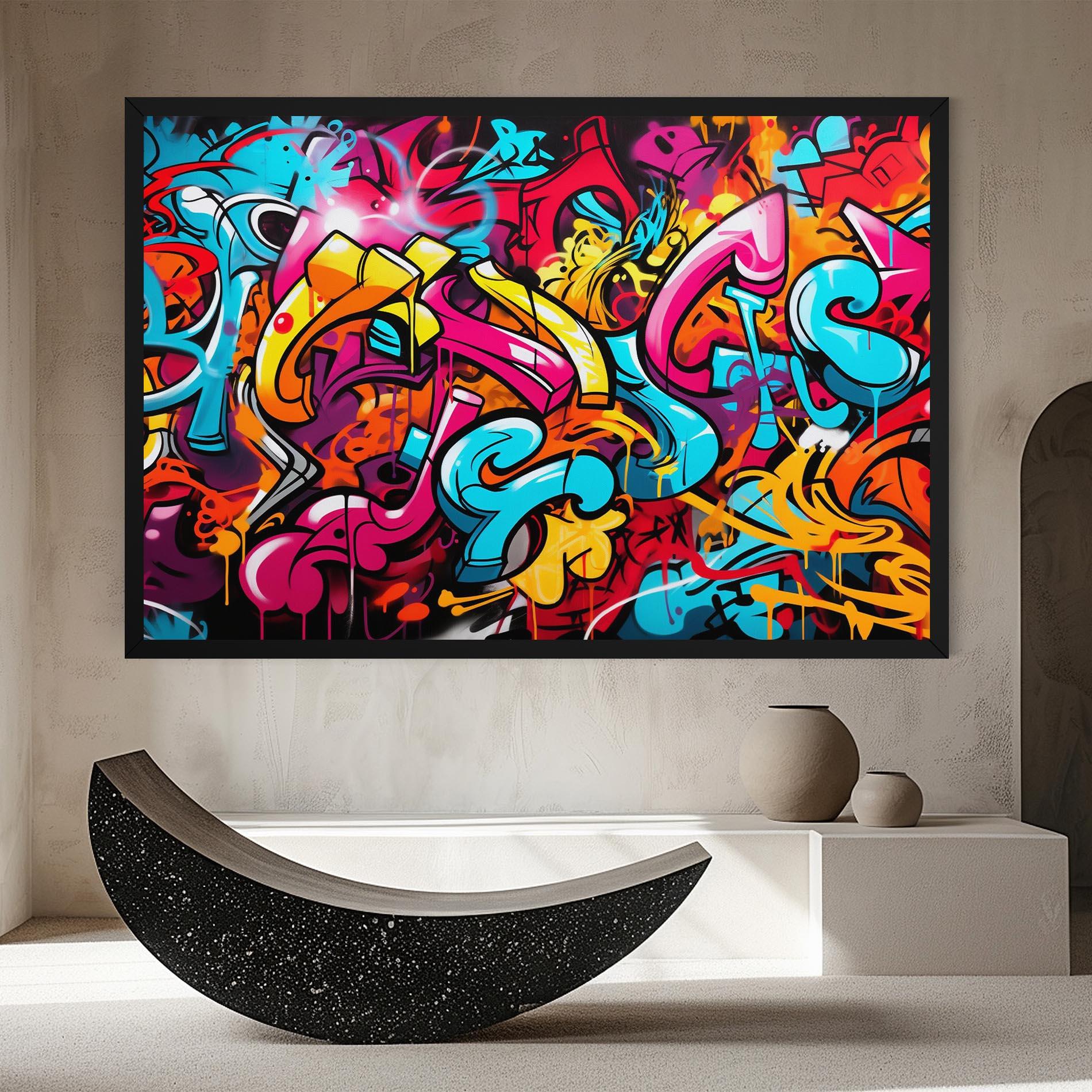 Leinwandbild Abstract Graffiti mockup 8