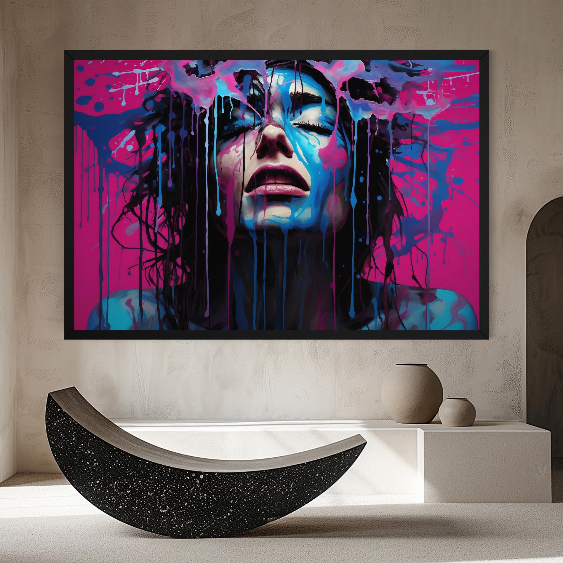 Leinwandbild Blue Pink Woman mockup 8