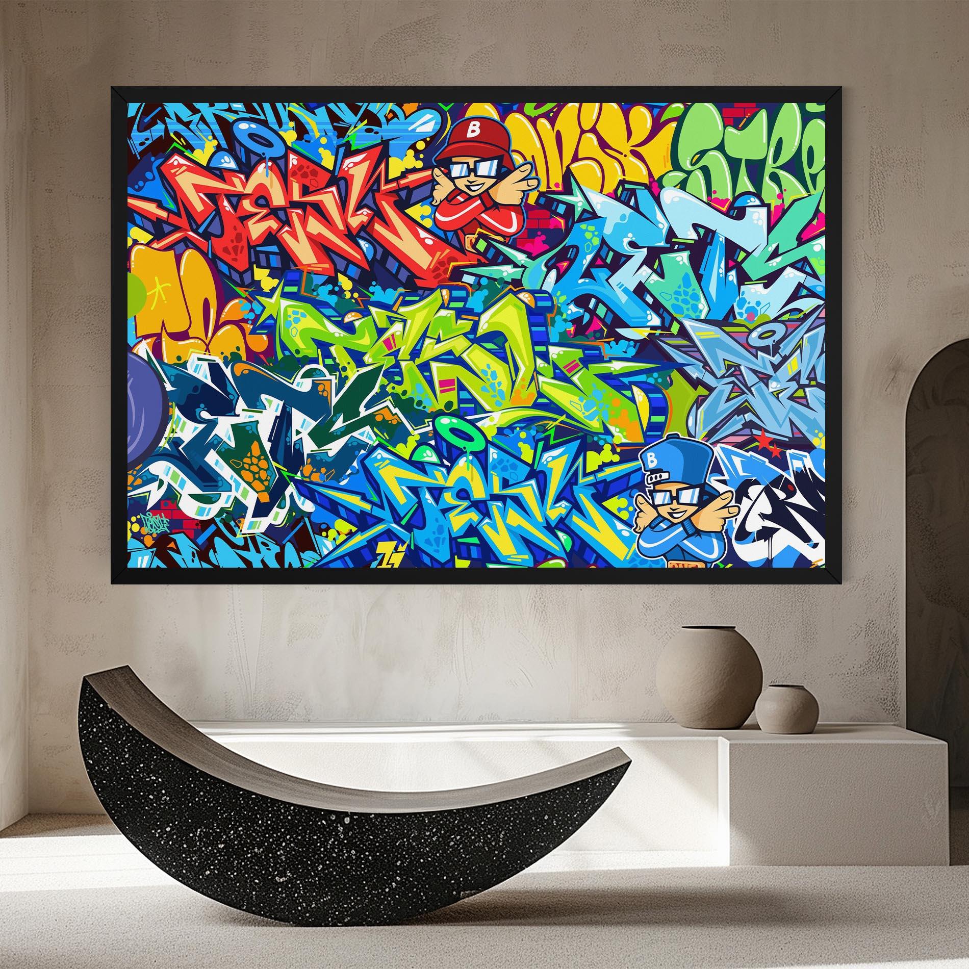 Leinwandbild Colorful Graffiti mockup 8