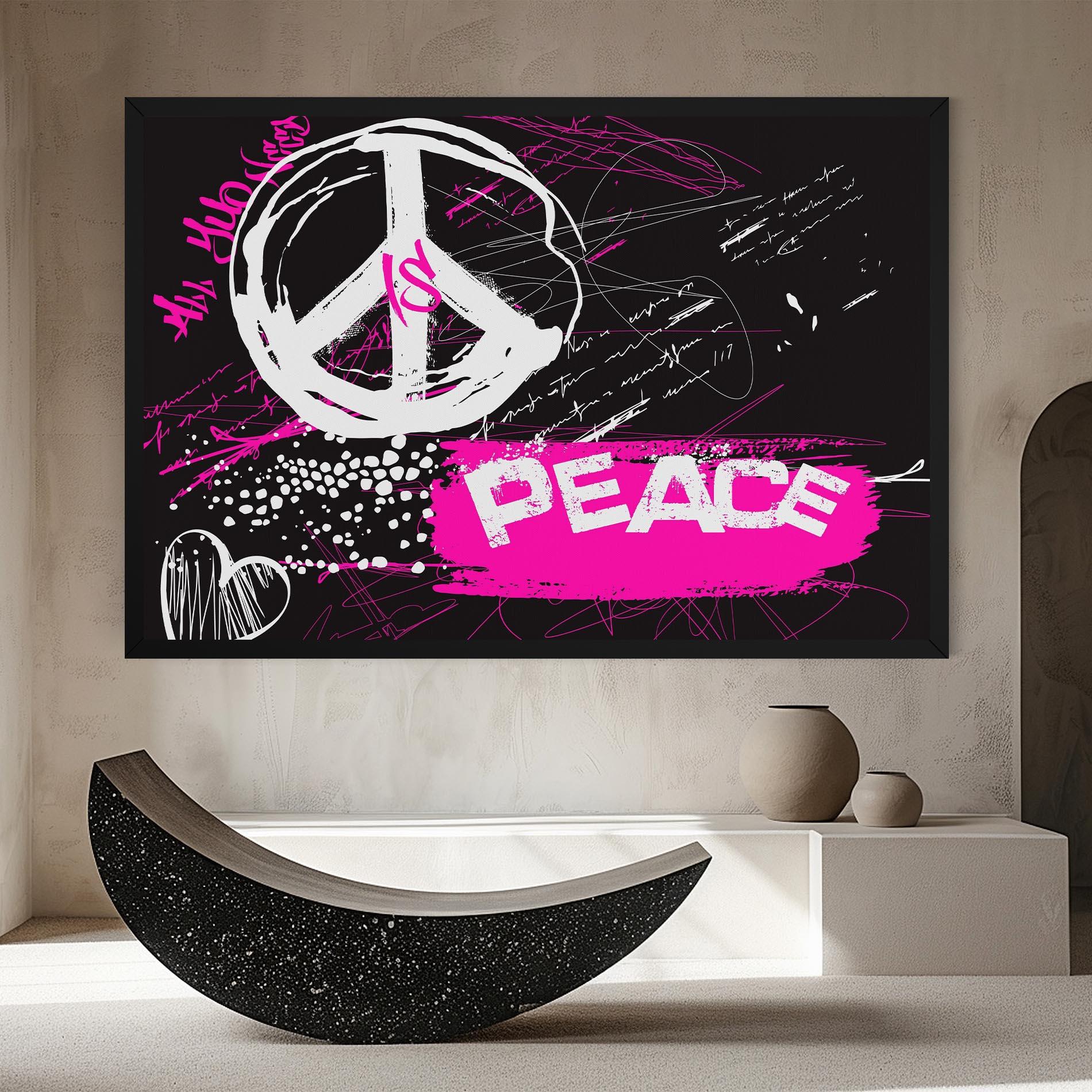 Leinwandbild Graffiti Pink Peace mockup 8