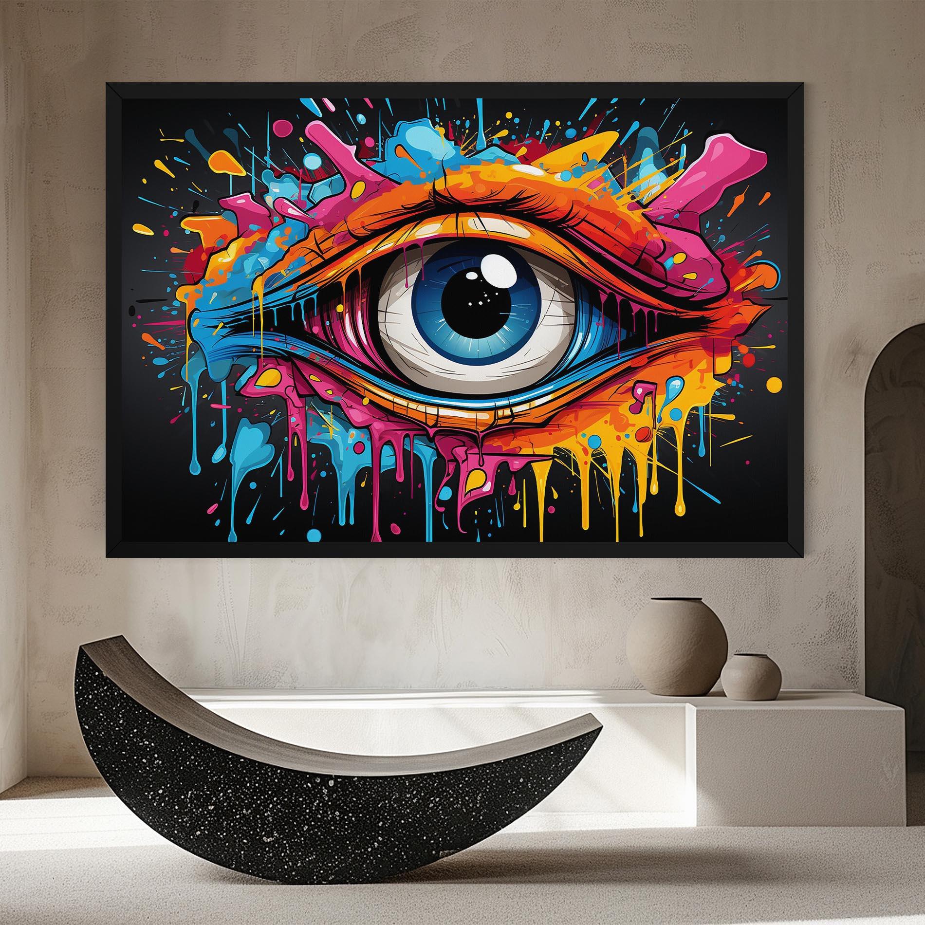 Leinwandbild Graffitistyle Eye mockup 8