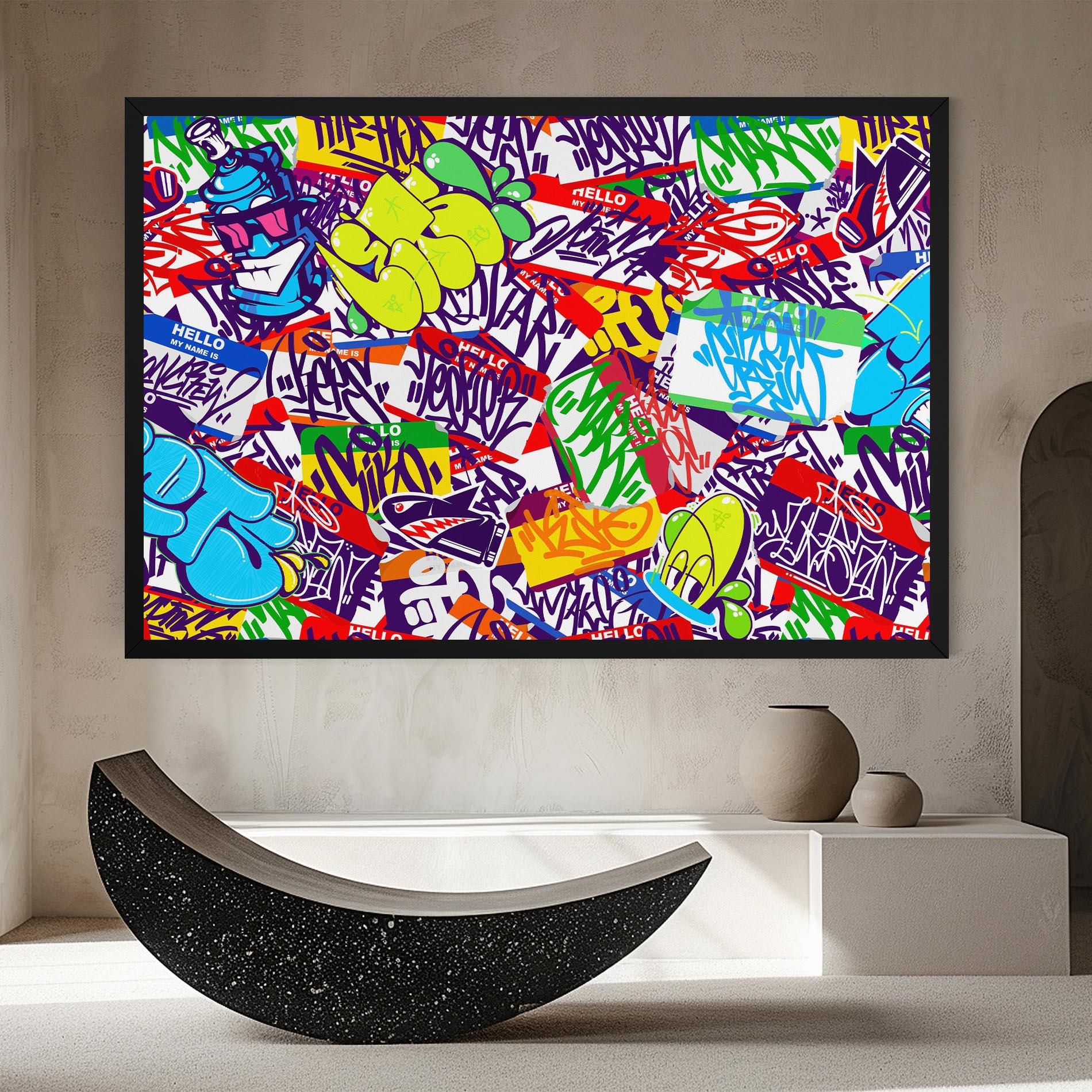 Leinwandbild Hello Graffiti Name mockup 8