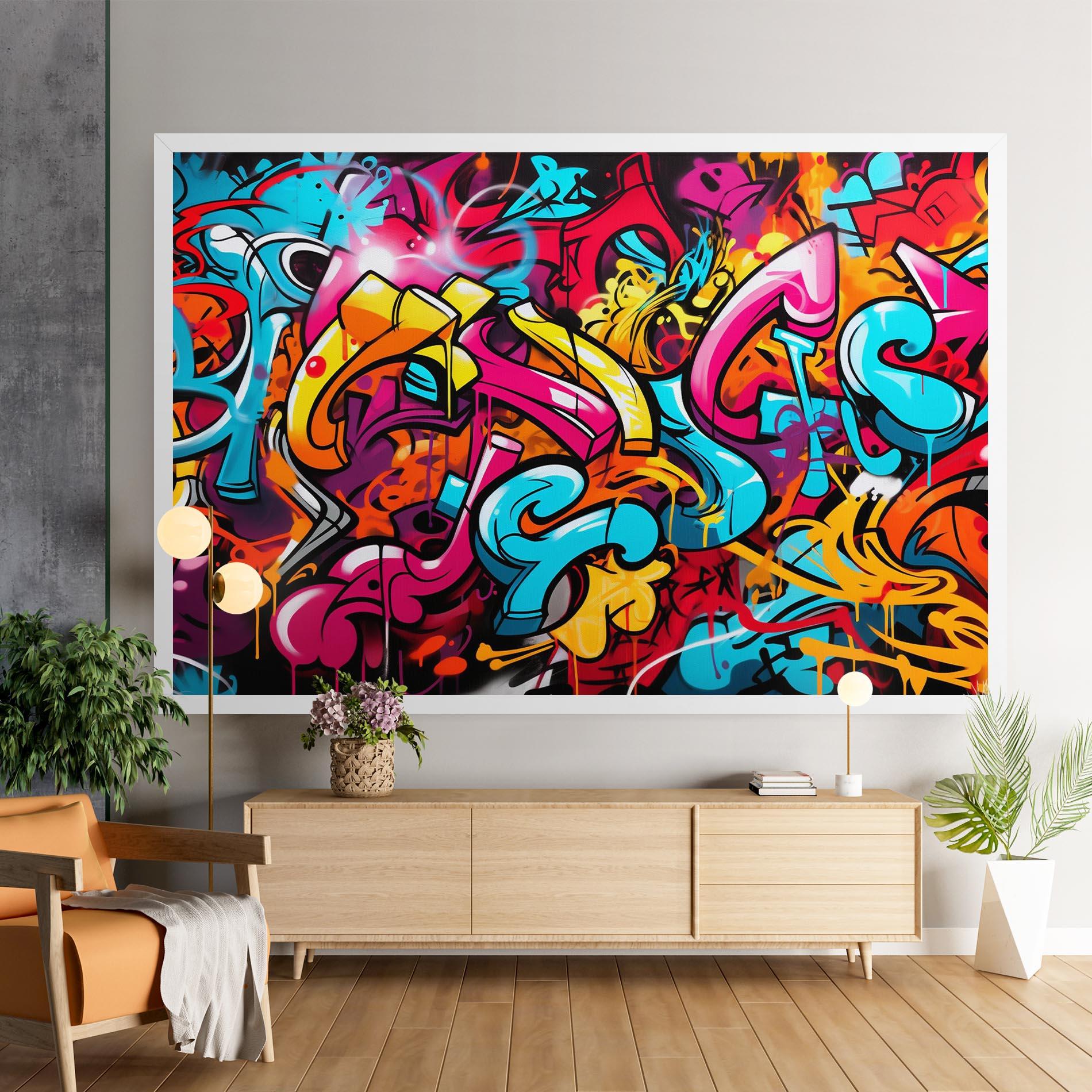 Leinwandbild Abstract Graffiti mockup 9