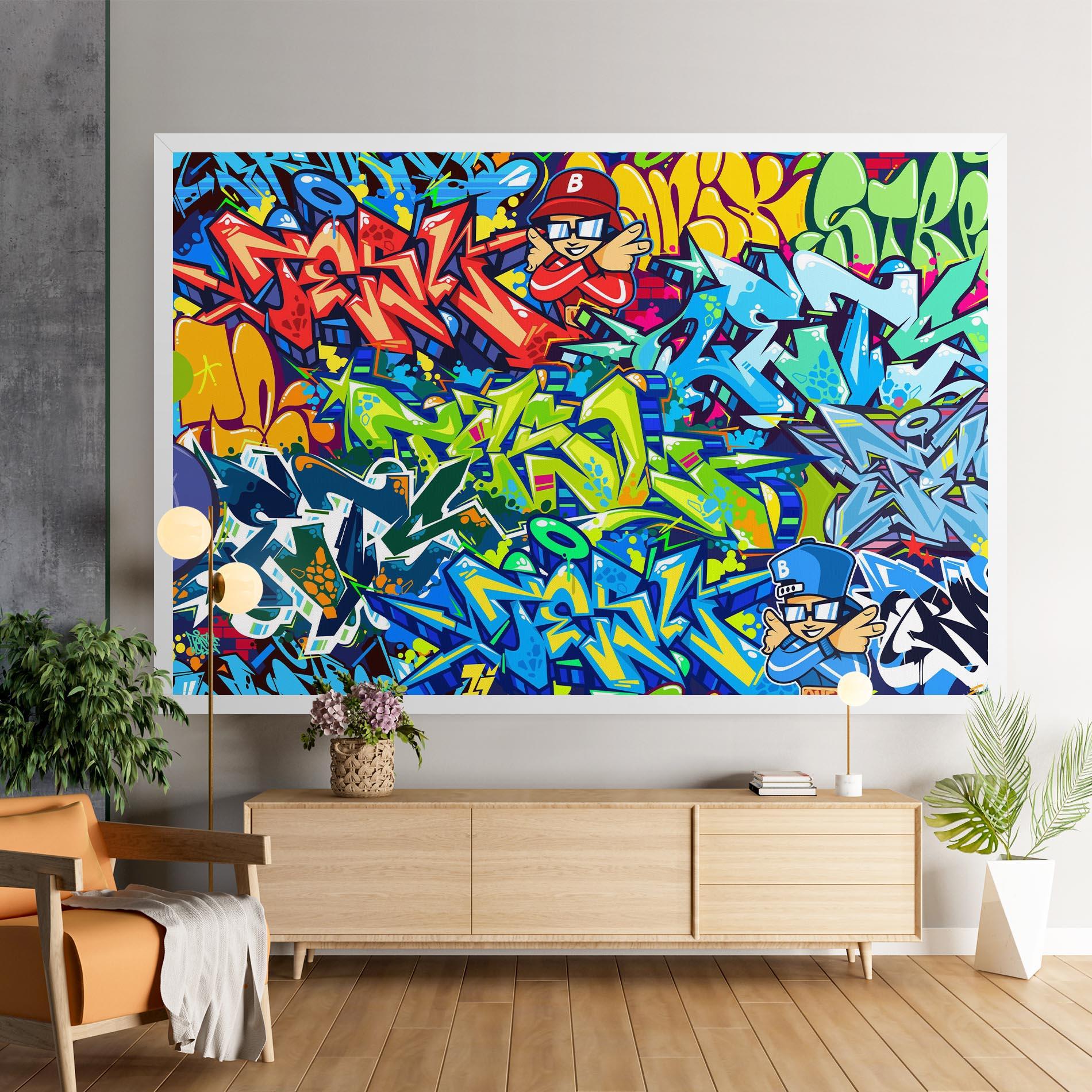 Leinwandbild Colorful Graffiti mockup 9