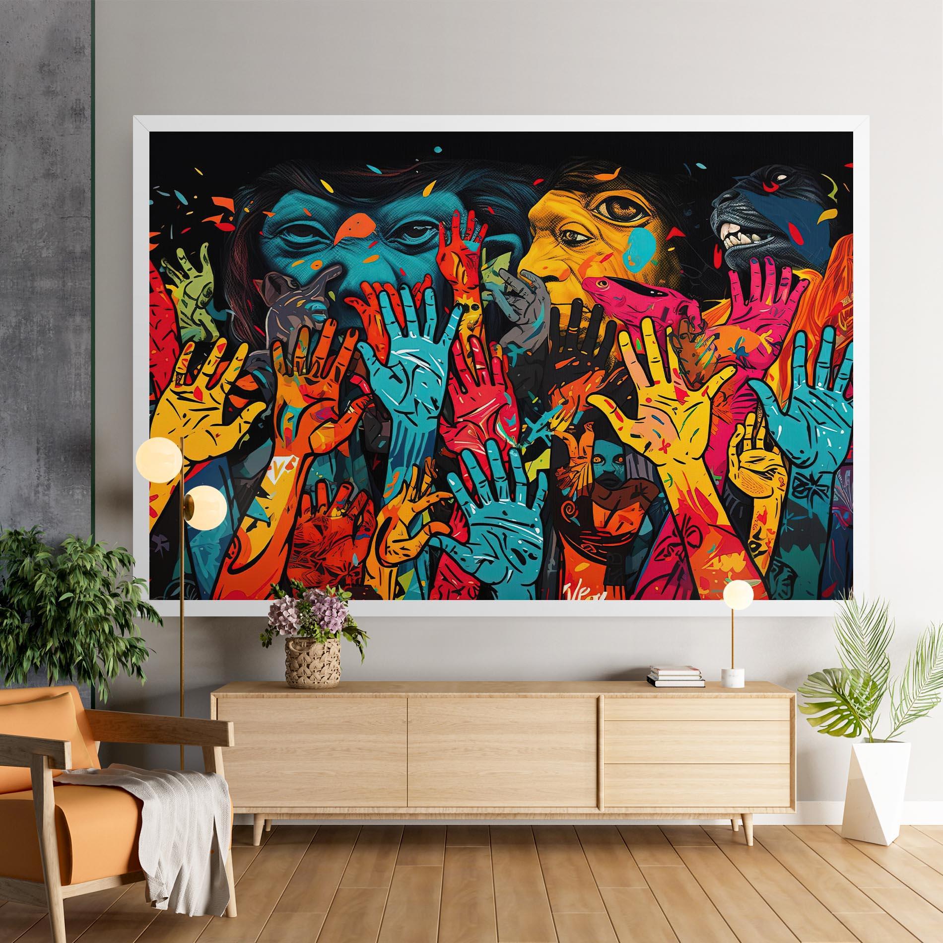 Leinwandbild Colorful Hands mockup 9