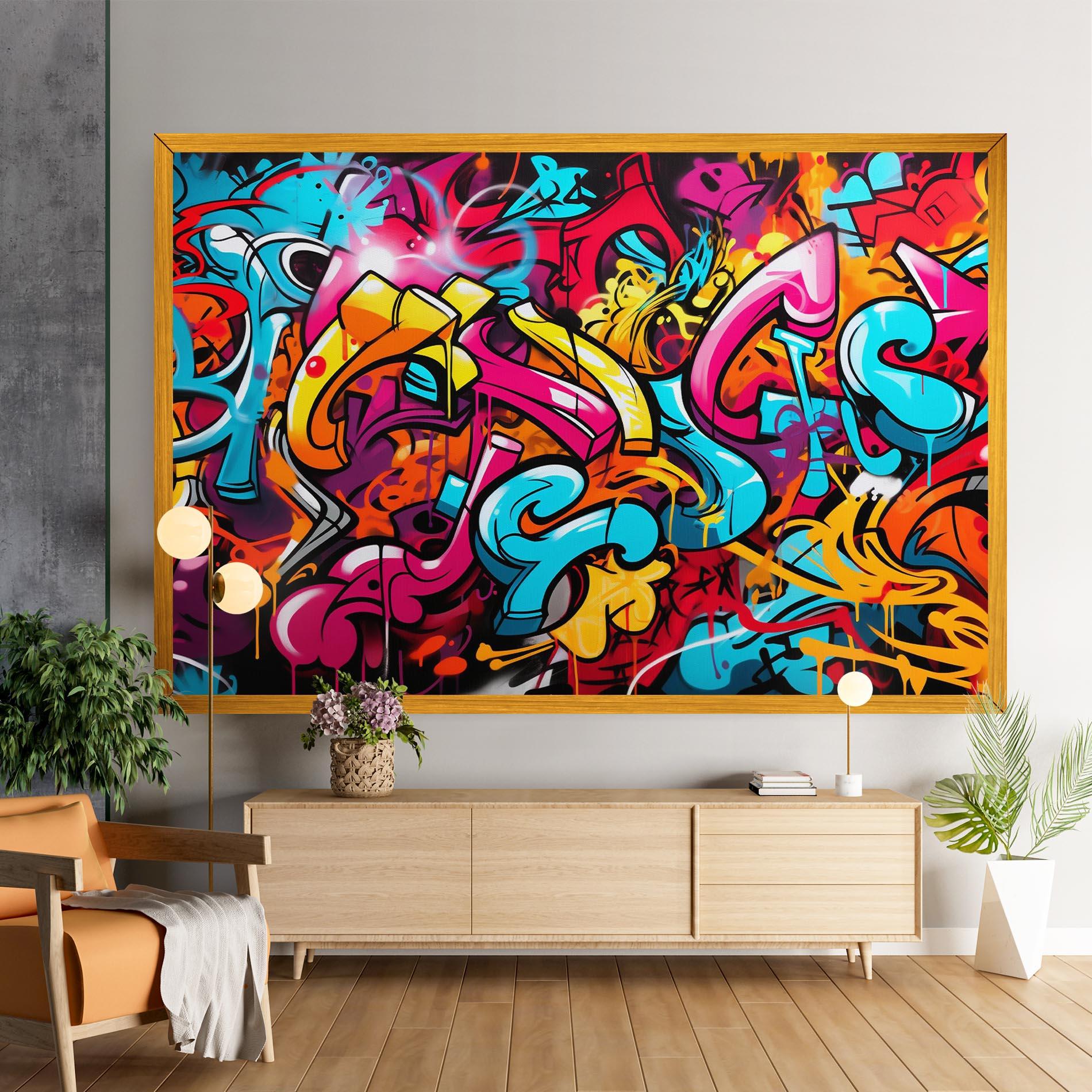 Leinwandbild Abstract Graffiti mockup 9