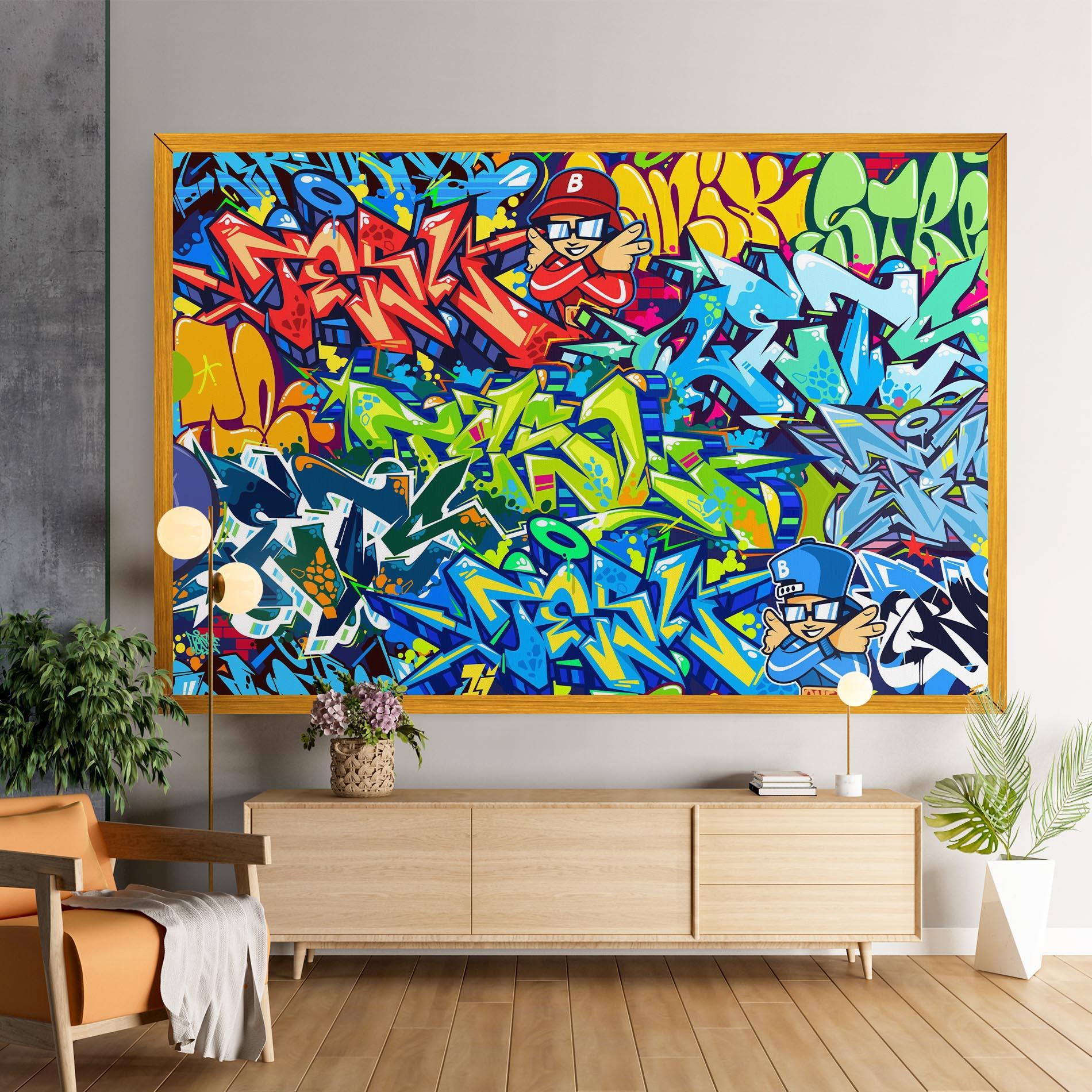 Leinwandbild Colorful Graffiti mockup 9