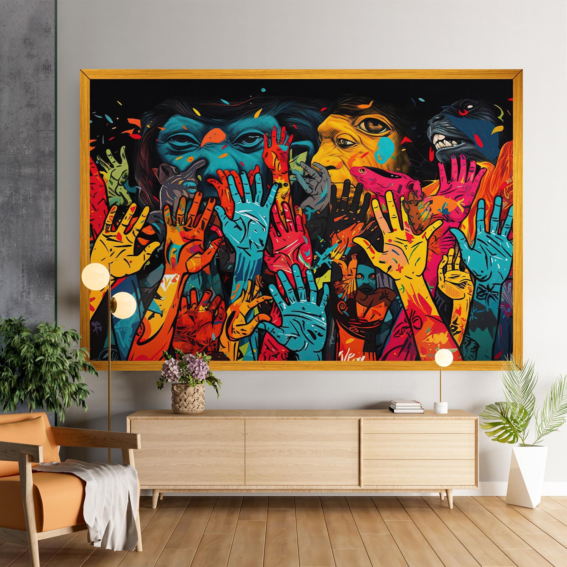 Leinwandbild Colorful Hands mockup 9