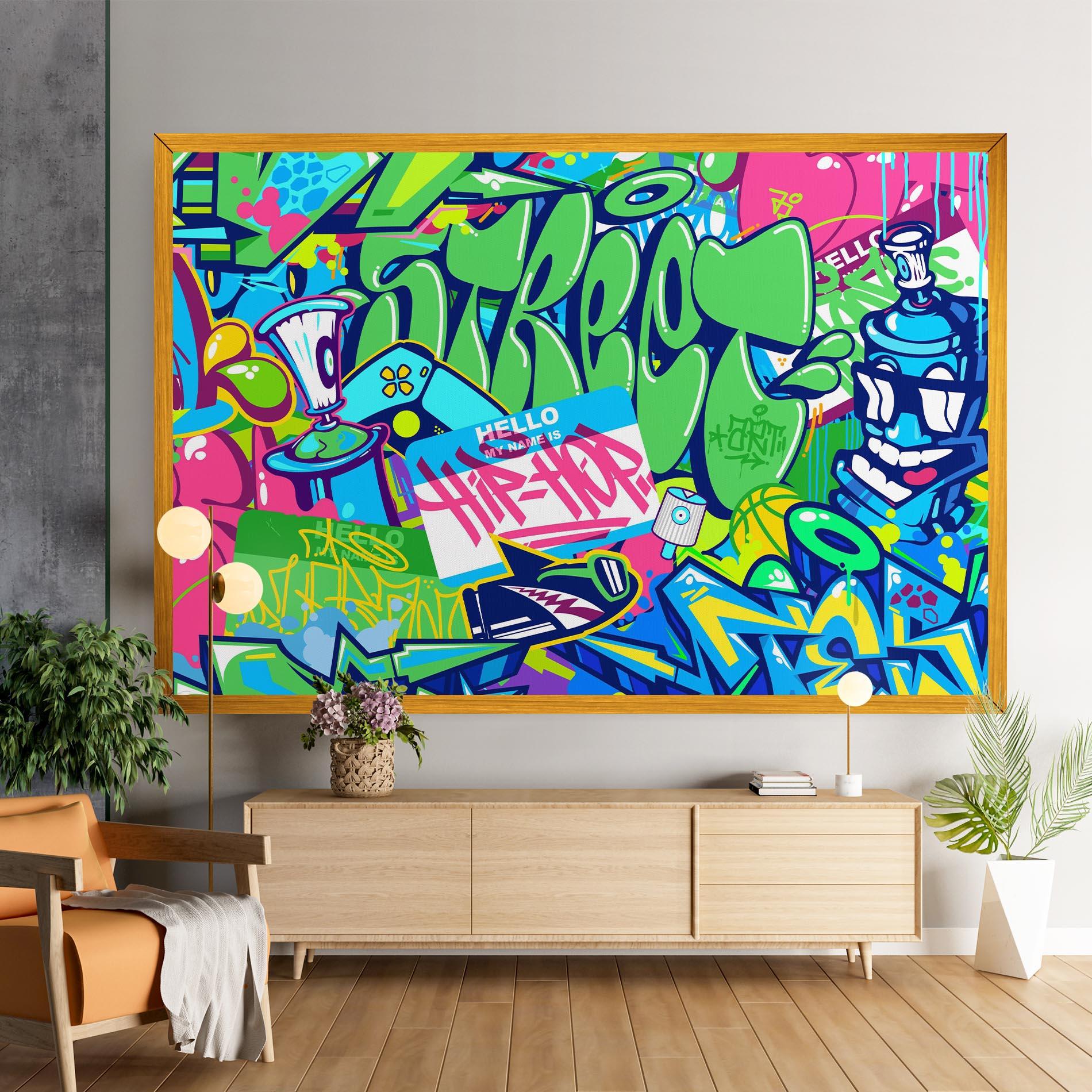 Leinwandbild Colorful Hip Hop mockup 9