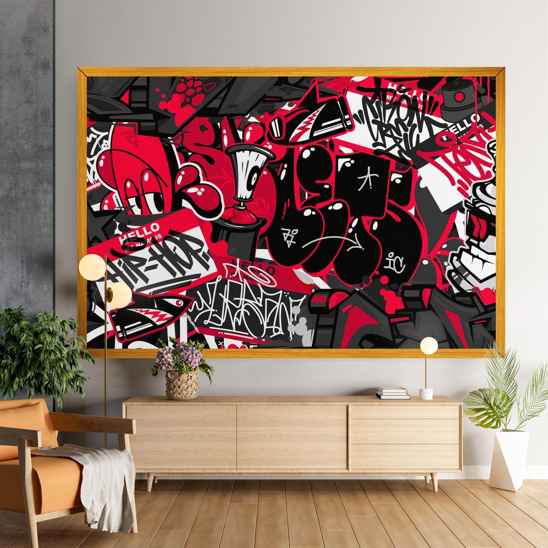 Leinwandbild Hip Hop Graffiti mockup 9