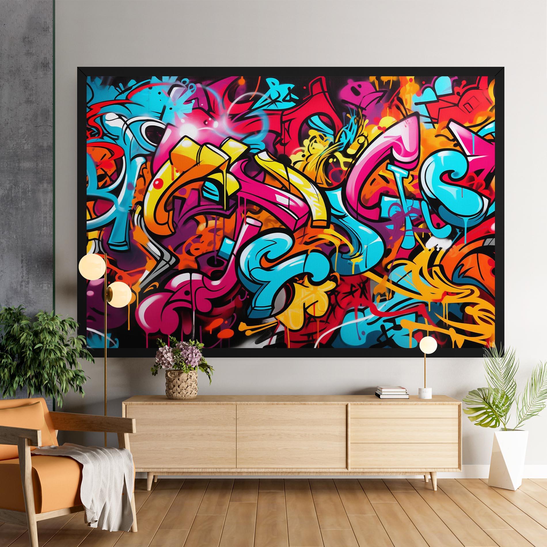 Leinwandbild Abstract Graffiti mockup 9