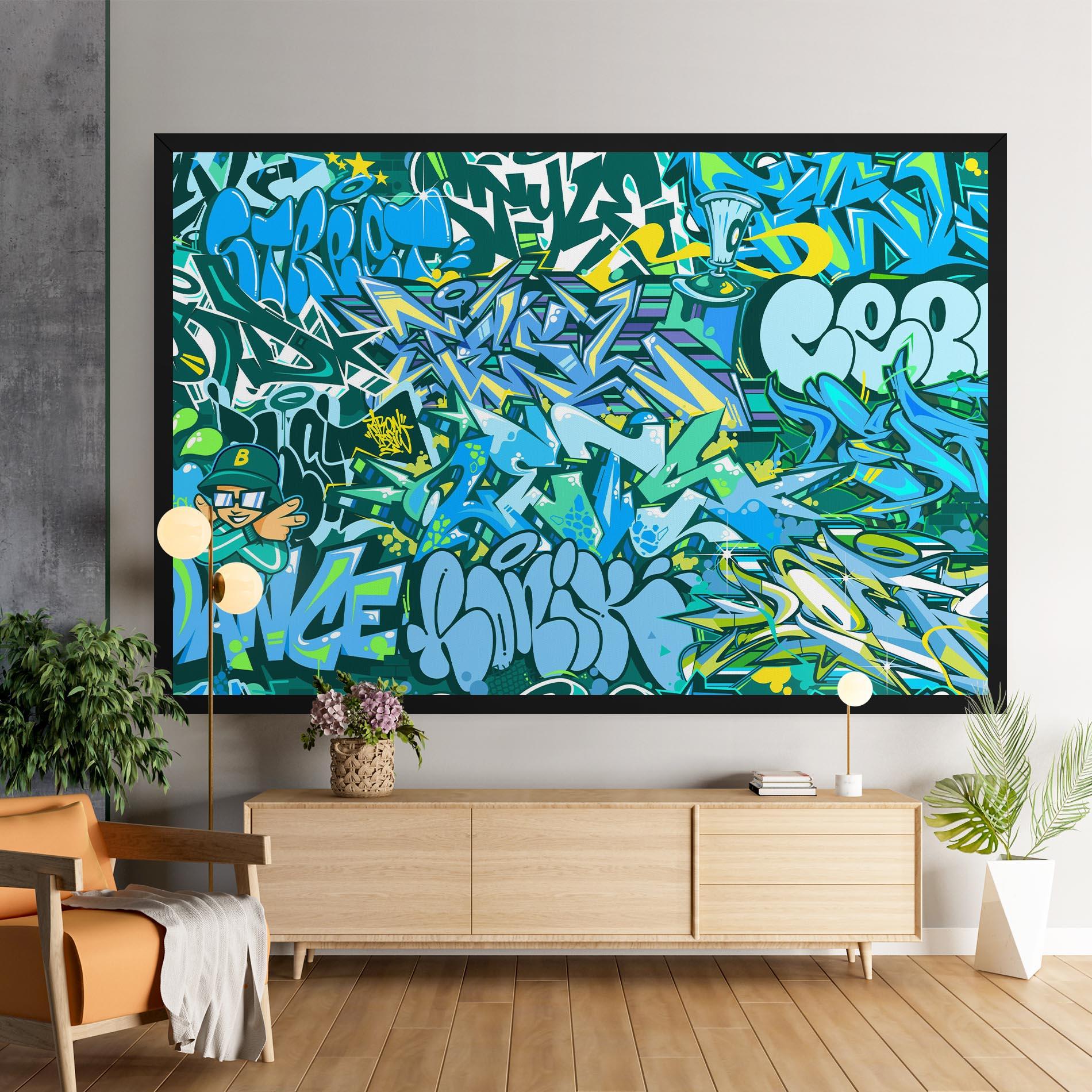 Leinwandbild Be One Graffiti mockup 9