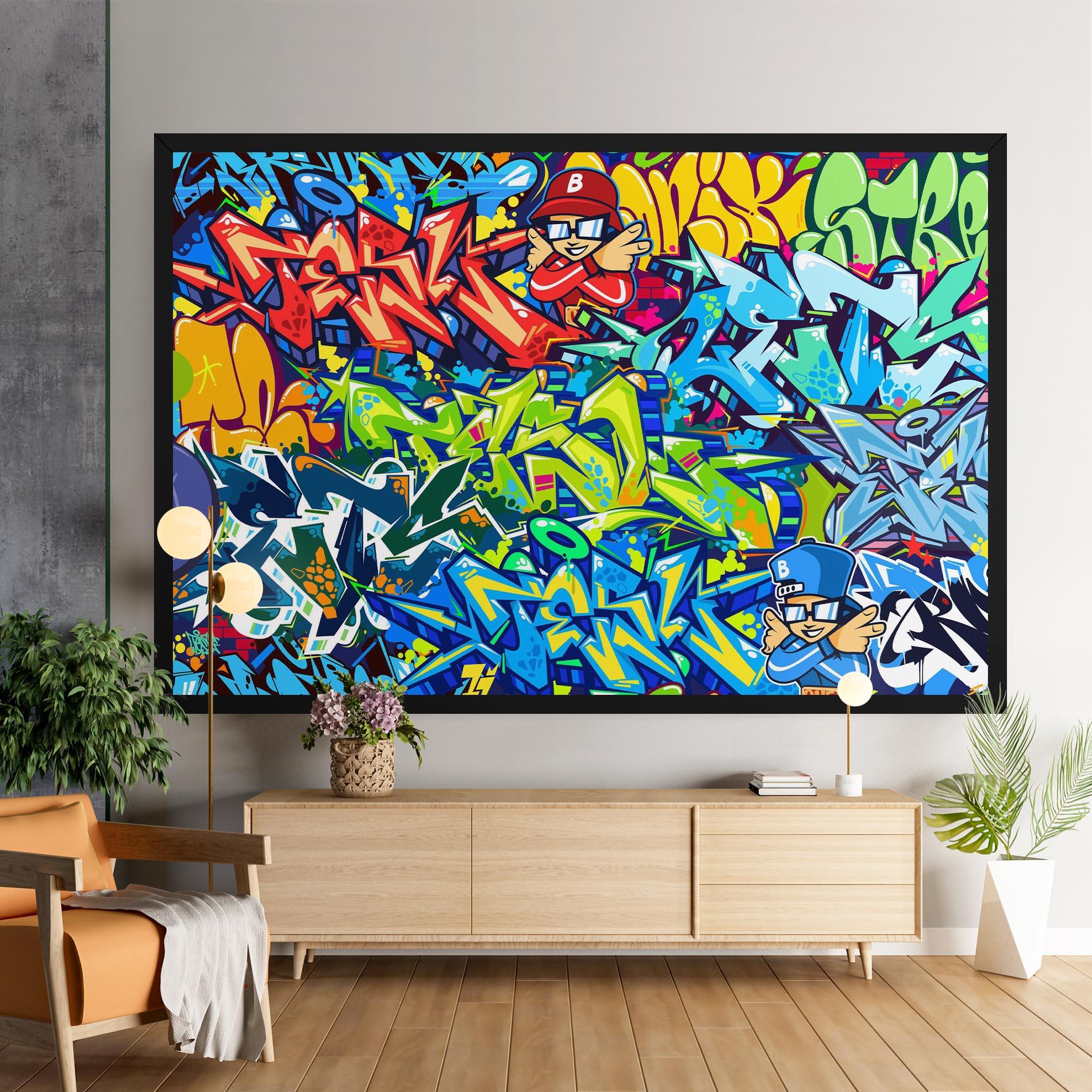 Leinwandbild Colorful Graffiti mockup 9