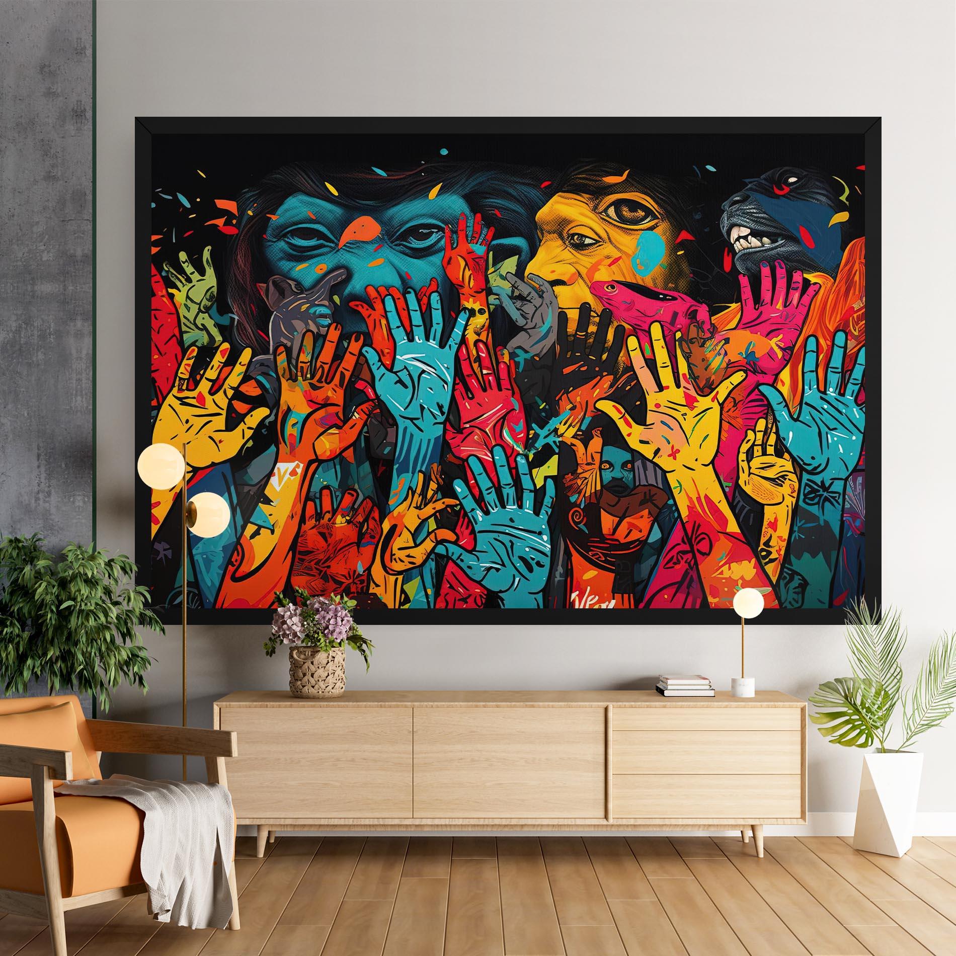 Leinwandbild Colorful Hands mockup 9
