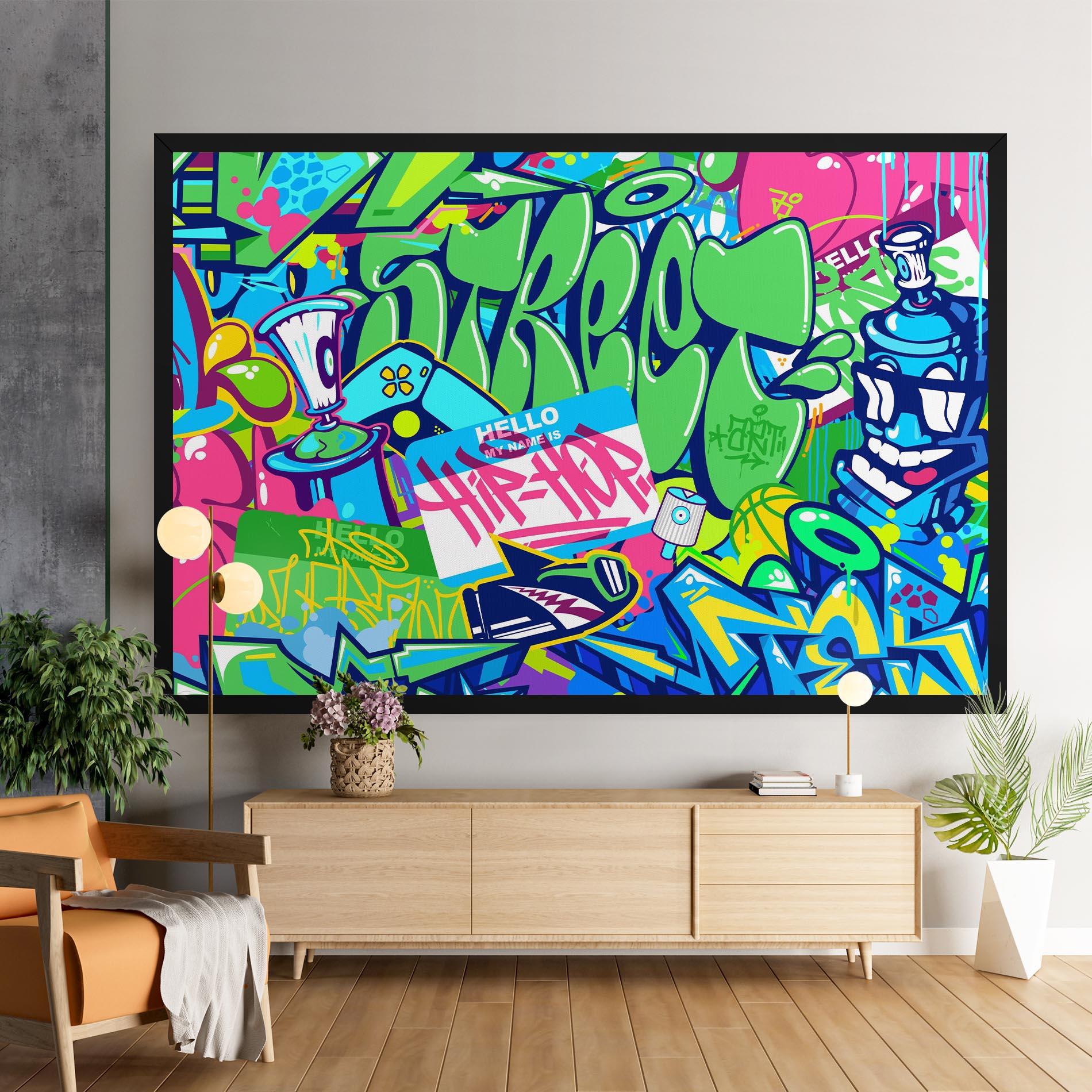 Leinwandbild Colorful Hip Hop mockup 9