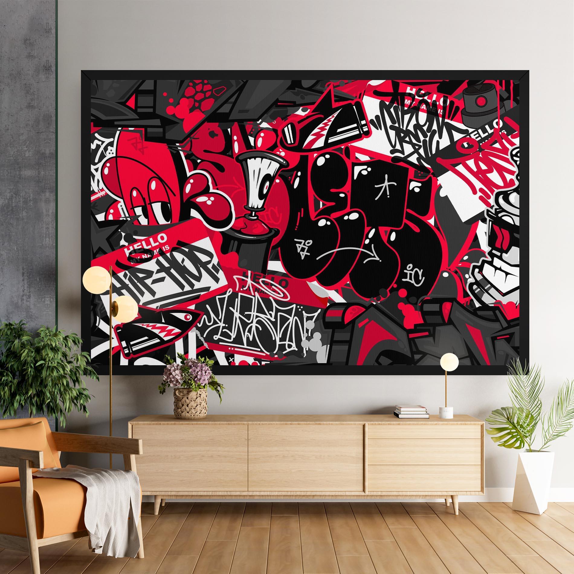 Leinwandbild Hip Hop Graffiti mockup 9