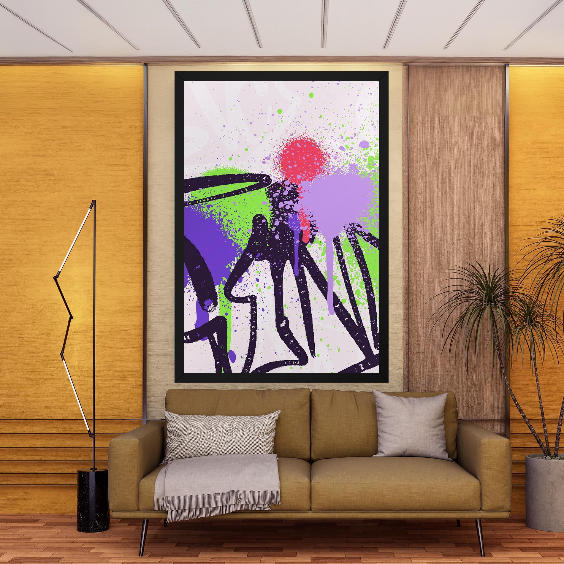 Leinwandbild Green Purple Graffiti mockup 9