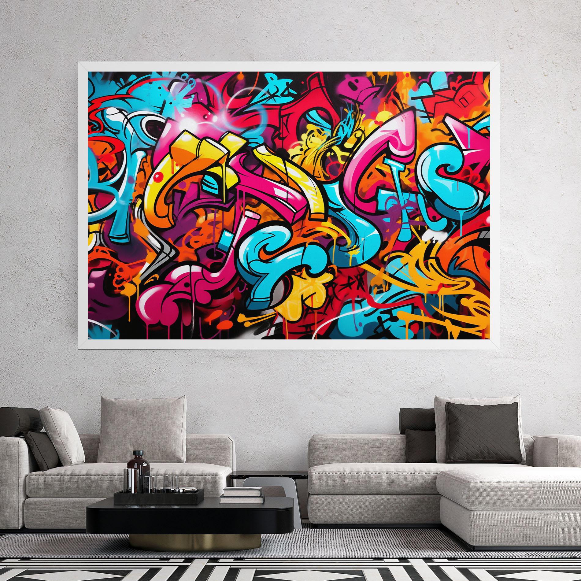 Leinwandbild Abstract Graffiti mockup 2