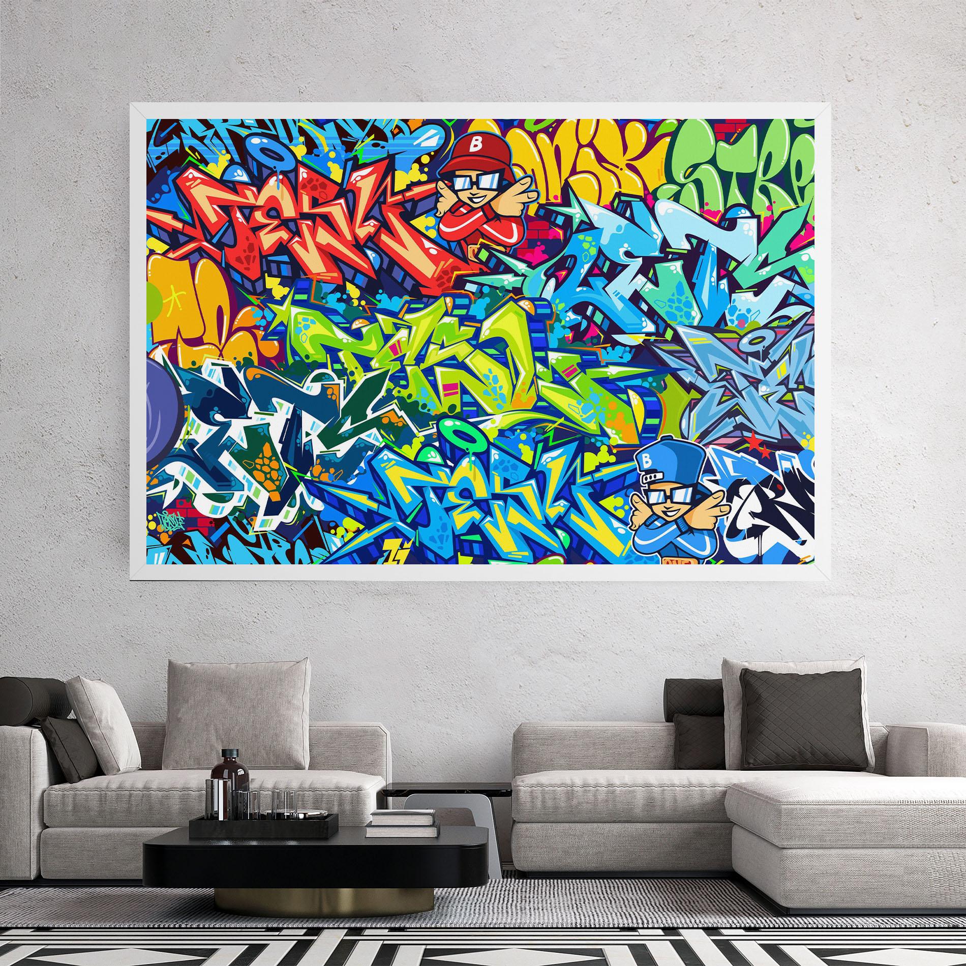 Leinwandbild Colorful Graffiti mockup 2