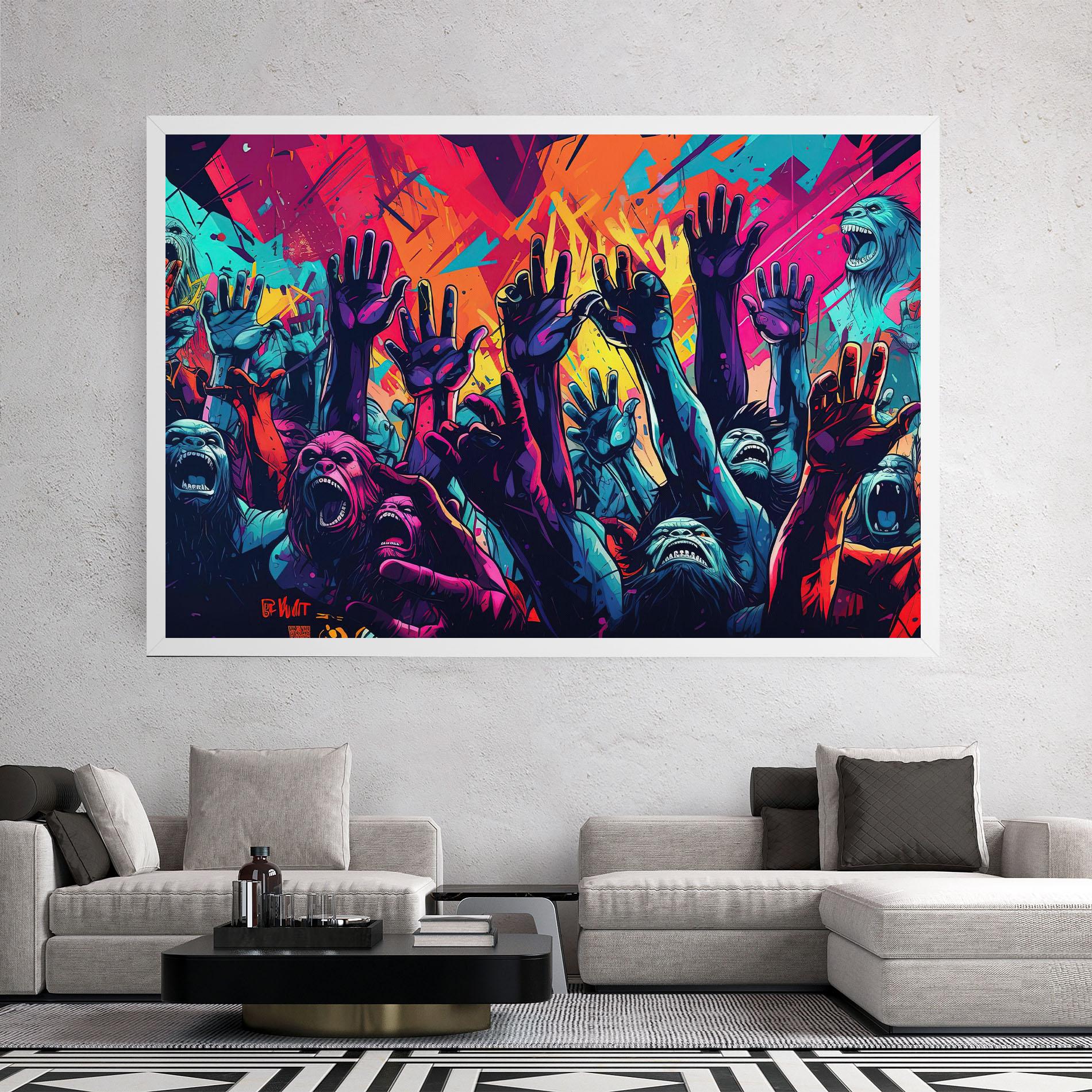 Leinwandbild Graffiti Animals mockup 2