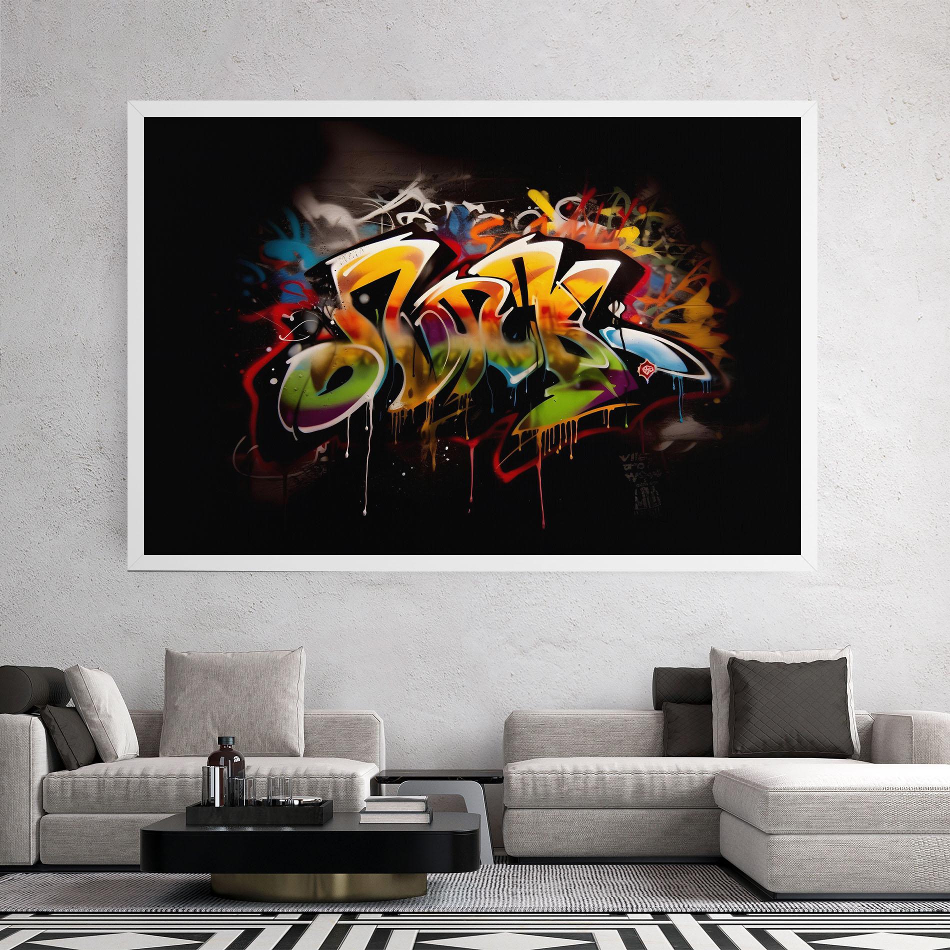 Leinwandbild Graffiti Style Wall mockup 2