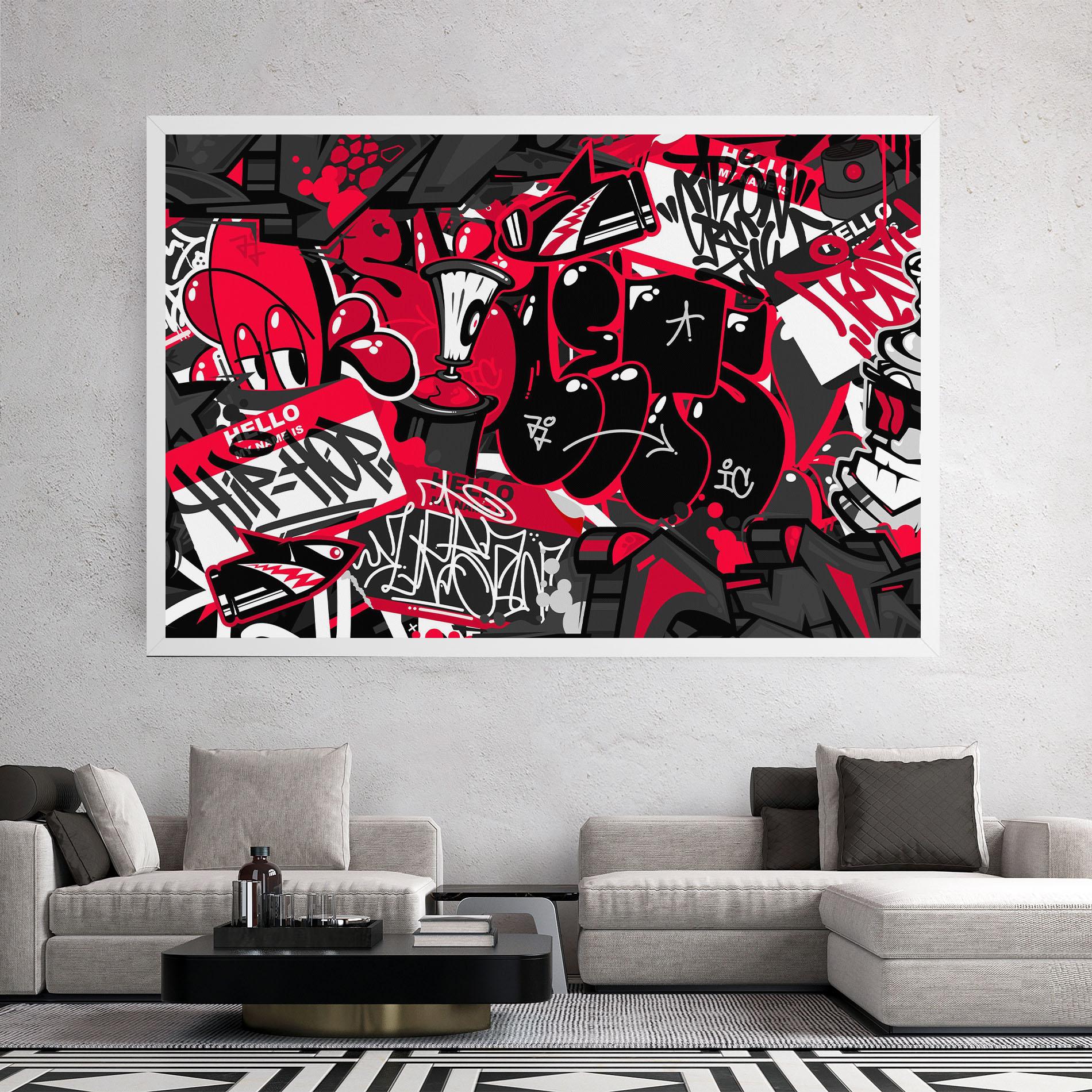 Leinwandbild Hip Hop Graffiti mockup 2