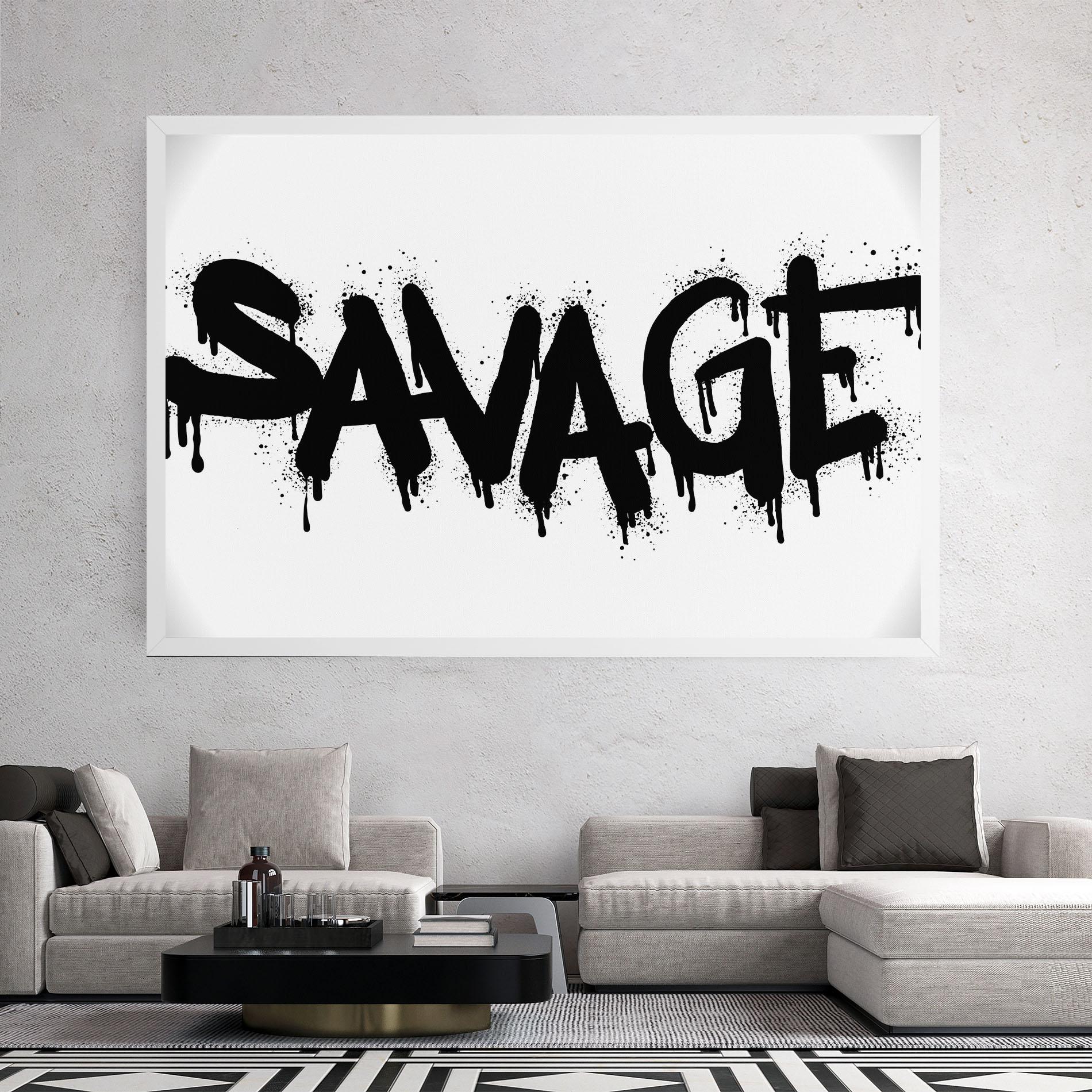 Leinwandbild Savage Graffiti Spray mockup 2