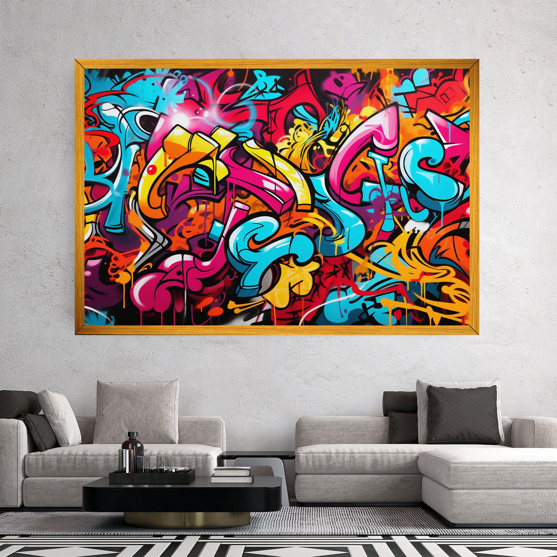 Leinwandbild Abstract Graffiti mockup 2