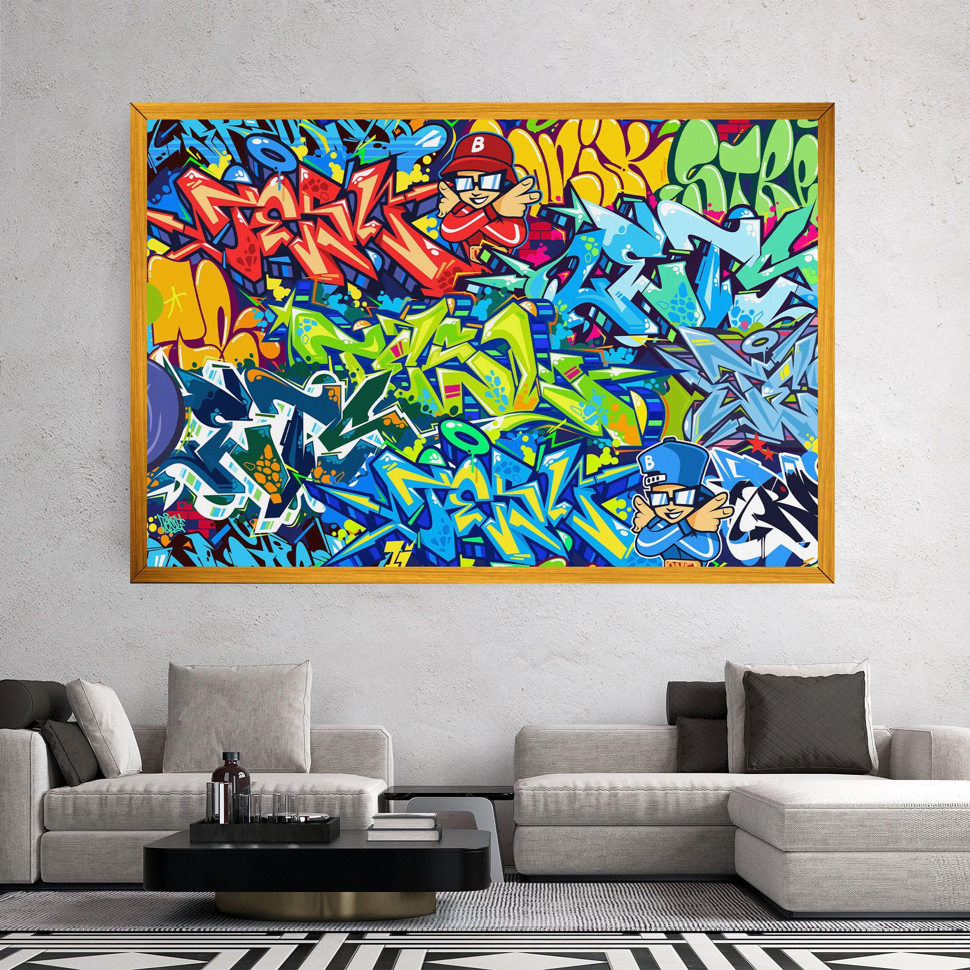 Leinwandbild Colorful Graffiti mockup 2