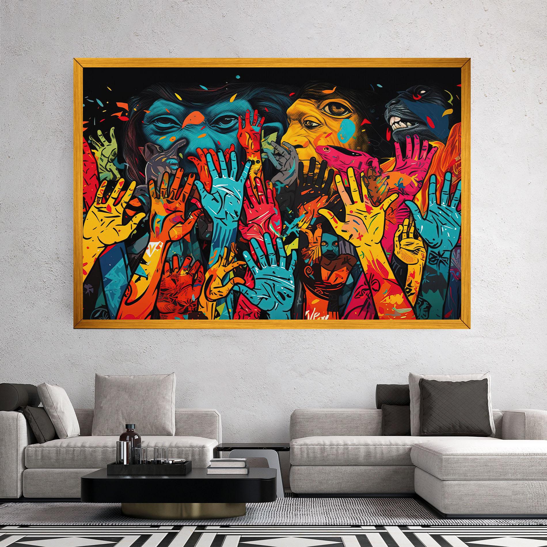 Leinwandbild Colorful Hands mockup 2