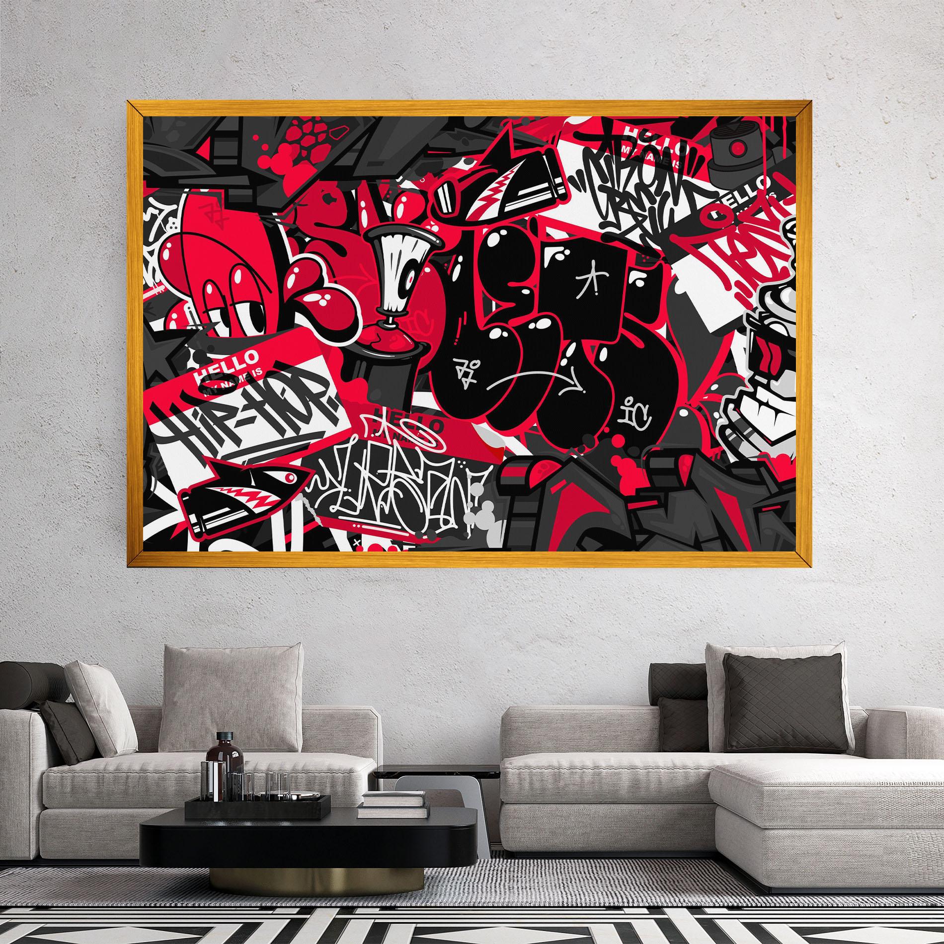 Leinwandbild Hip Hop Graffiti mockup 2