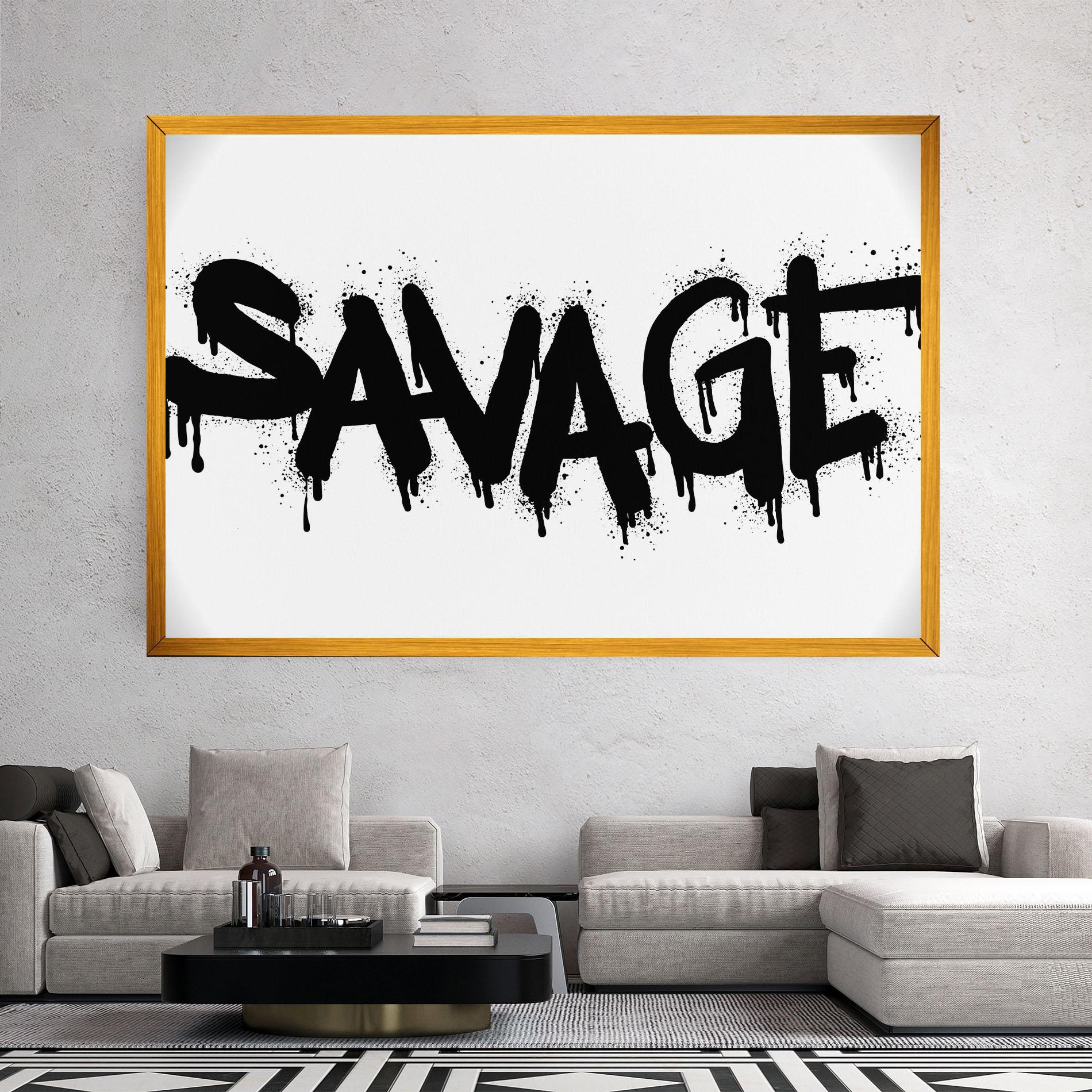 Leinwandbild Savage Graffiti Spray mockup 2