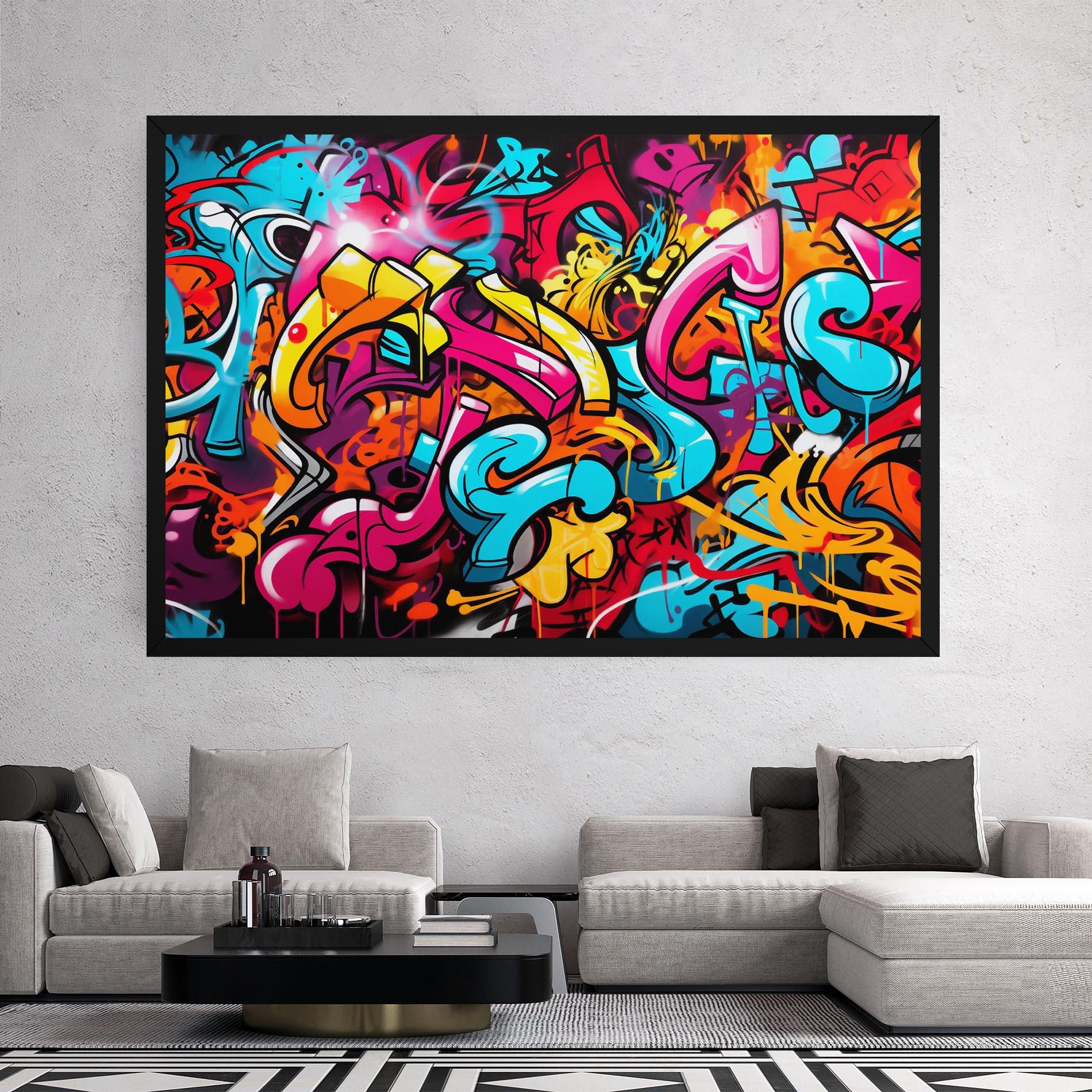 Leinwandbild Abstract Graffiti mockup 2