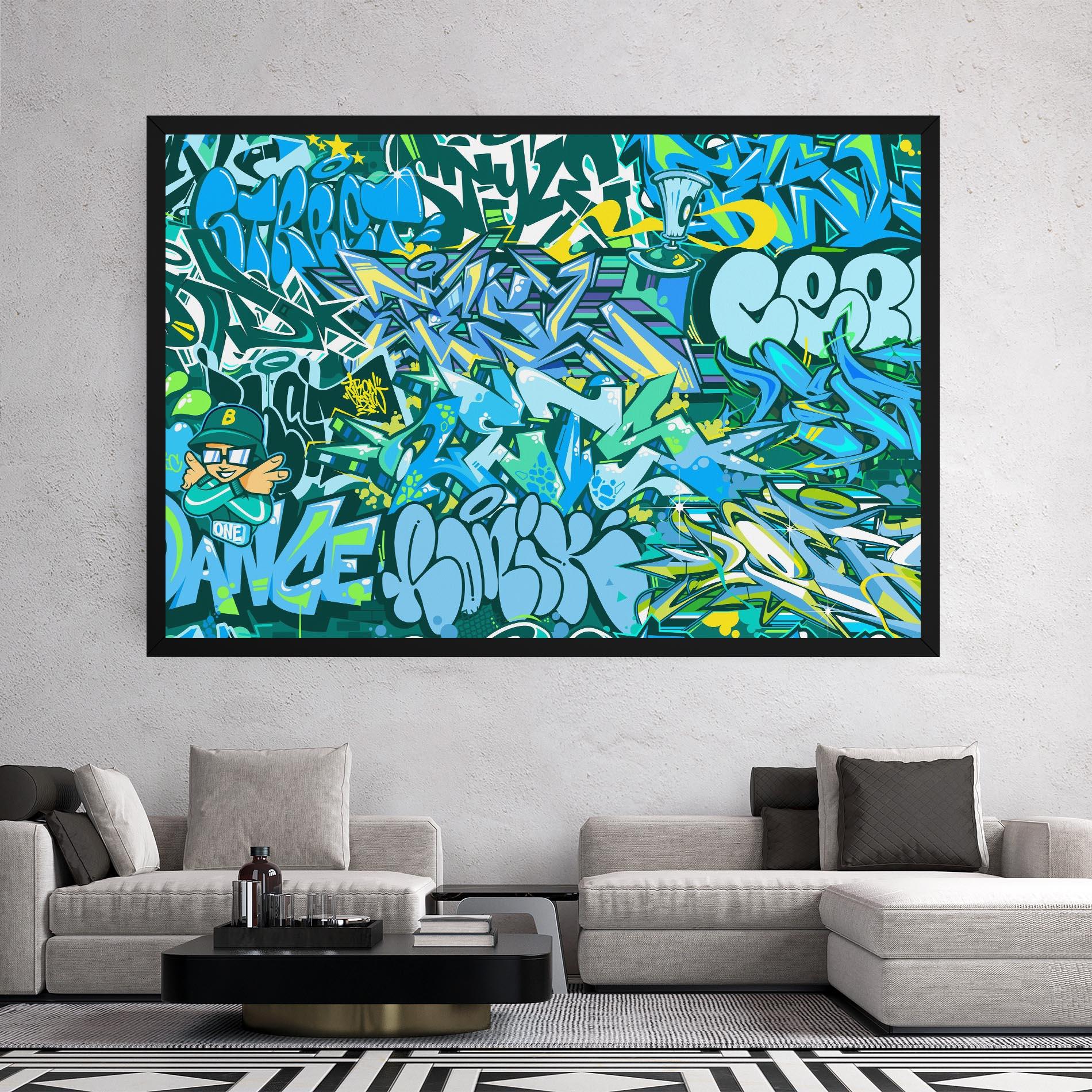 Leinwandbild Be One Graffiti mockup 2